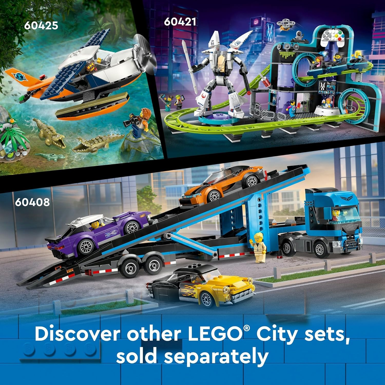 LEGO City Red Double-Decker Sightseeing Bus Toy for 7+ Year Old Boys & Girls, Creative Vehicle Building Set with 5 Minifigures, Kids' Construction Toys, Birthday Treat 60407