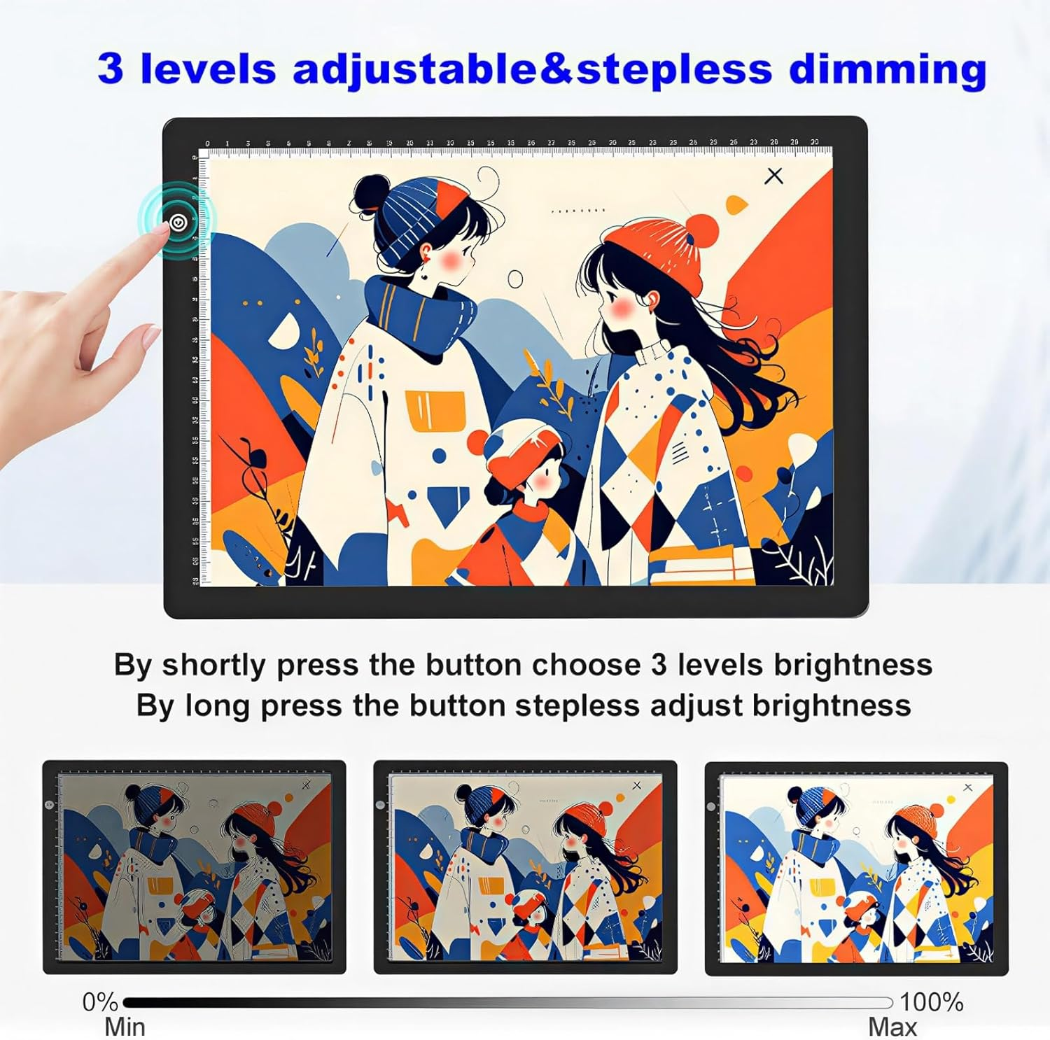 Slide Viewer,Ultra Slim Pad Slide and Film Viewer,3 Brightness Levels LED Lighted Illuminated Viewing,For Film Negative