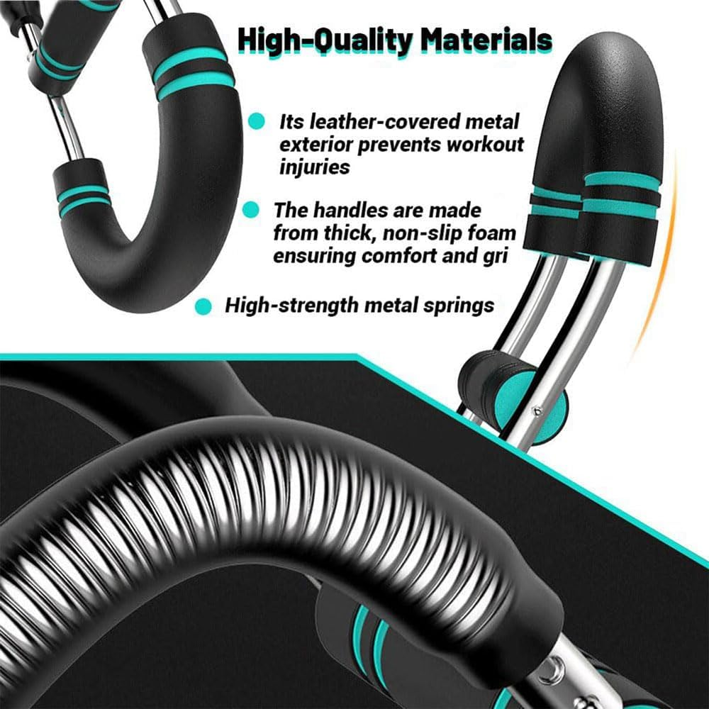 Adjustable U-Shaped Power Twister Arm Trainer &ndash; 3-Level Resistance Chest Expander (40 KG) for Upper Body Strength Training, Home Gym Workout Bar for Chest, Arms, Shoulders (Blue, 18 X 68 CM)