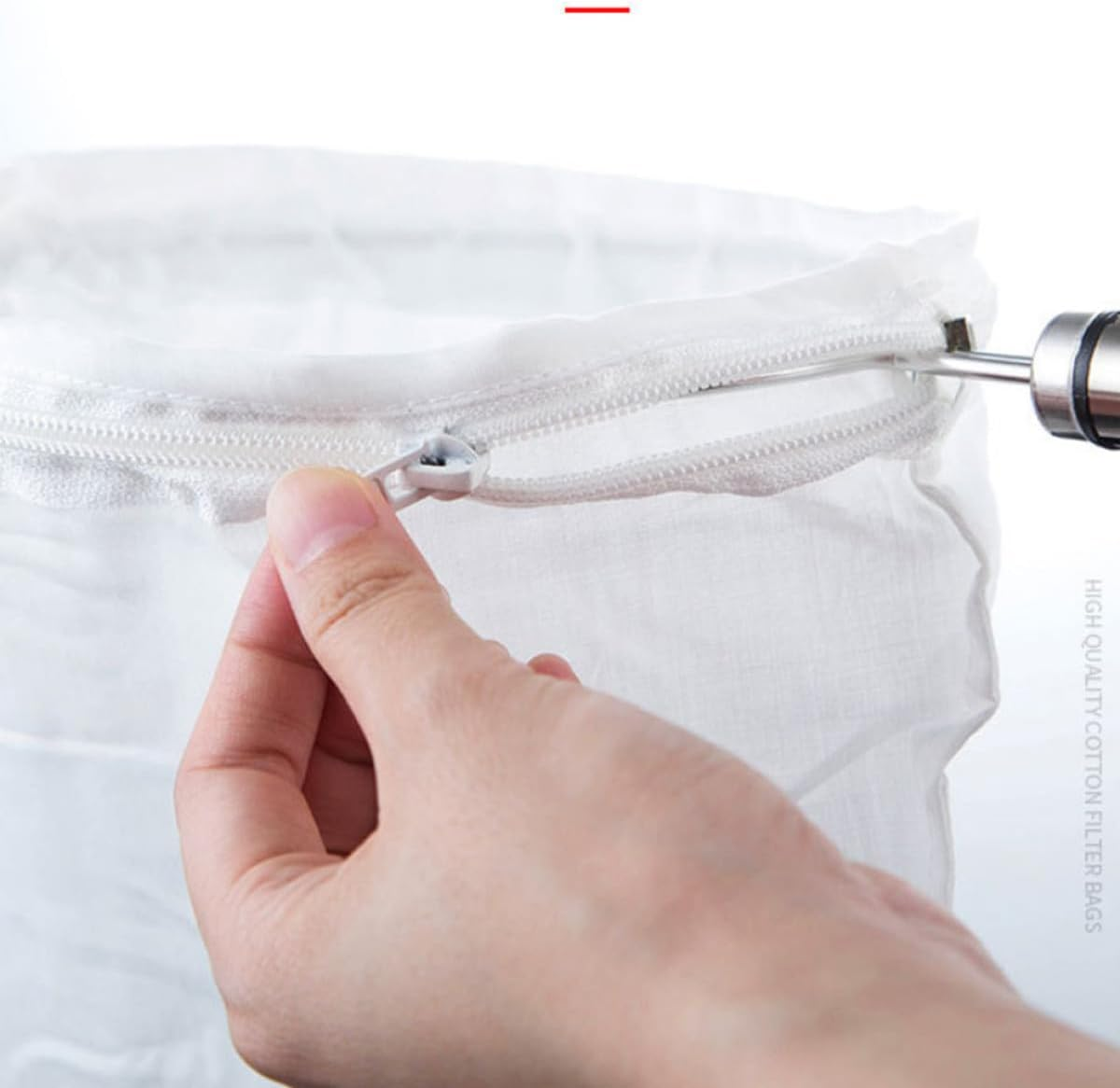 Reusable Tea Strainer Bag 18Cm Stainless Steel Ring Fine Mesh Coffee and Milk Tea Filter Pouch Home Brewing image number 3