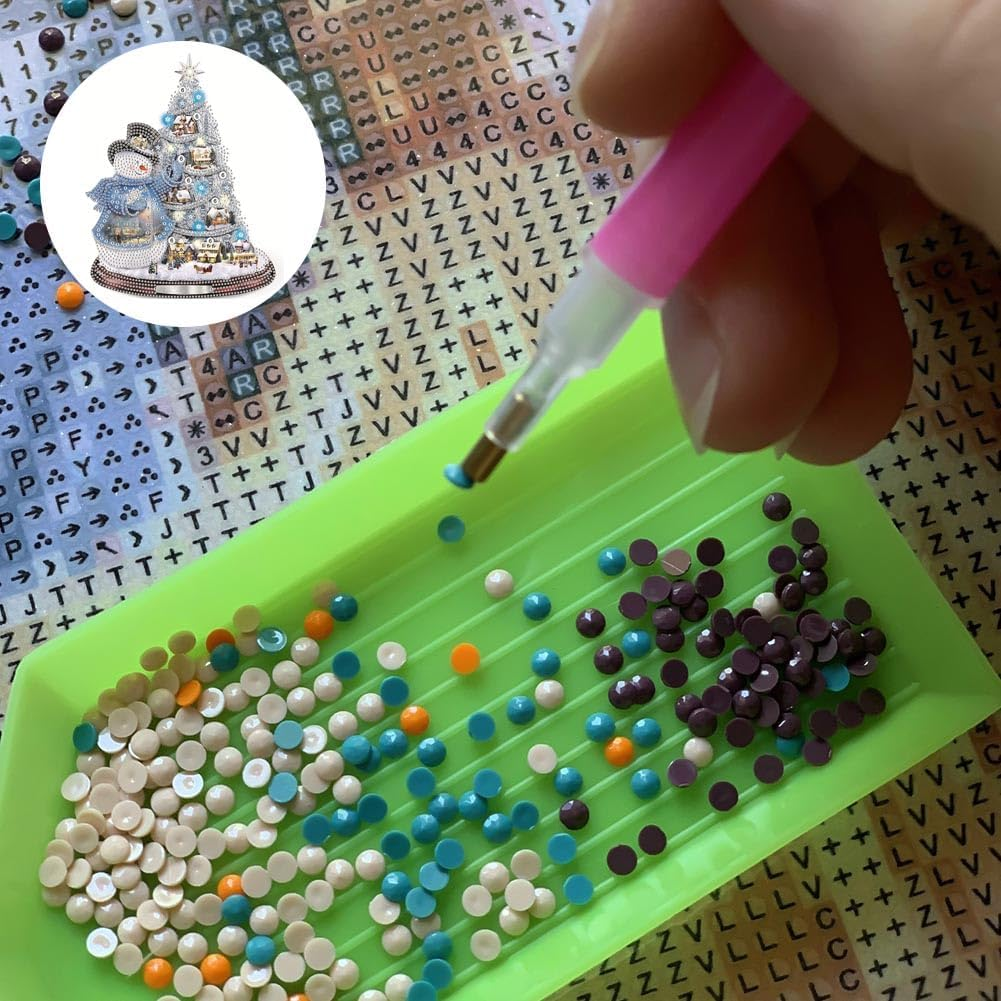 Christmas Diamond Painting Kits Special Shaped Rhinestones Winter 5D Diamond Dots Painting for Adolescents, Christmas Tree Diamond Painting Tabletop Ornaments Kit Christmas Decor DIY Crafts image number 5