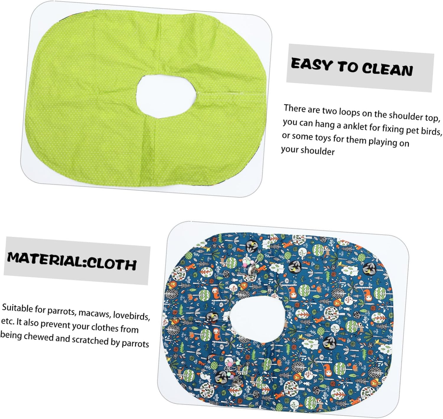 GANAZONO Parrot Shoulder Protector Anti-Scratch Pad Multi-Functional Diaper Shawl Pee Pad Bird Clothes Protector for Birds Pet Supplies image number 1