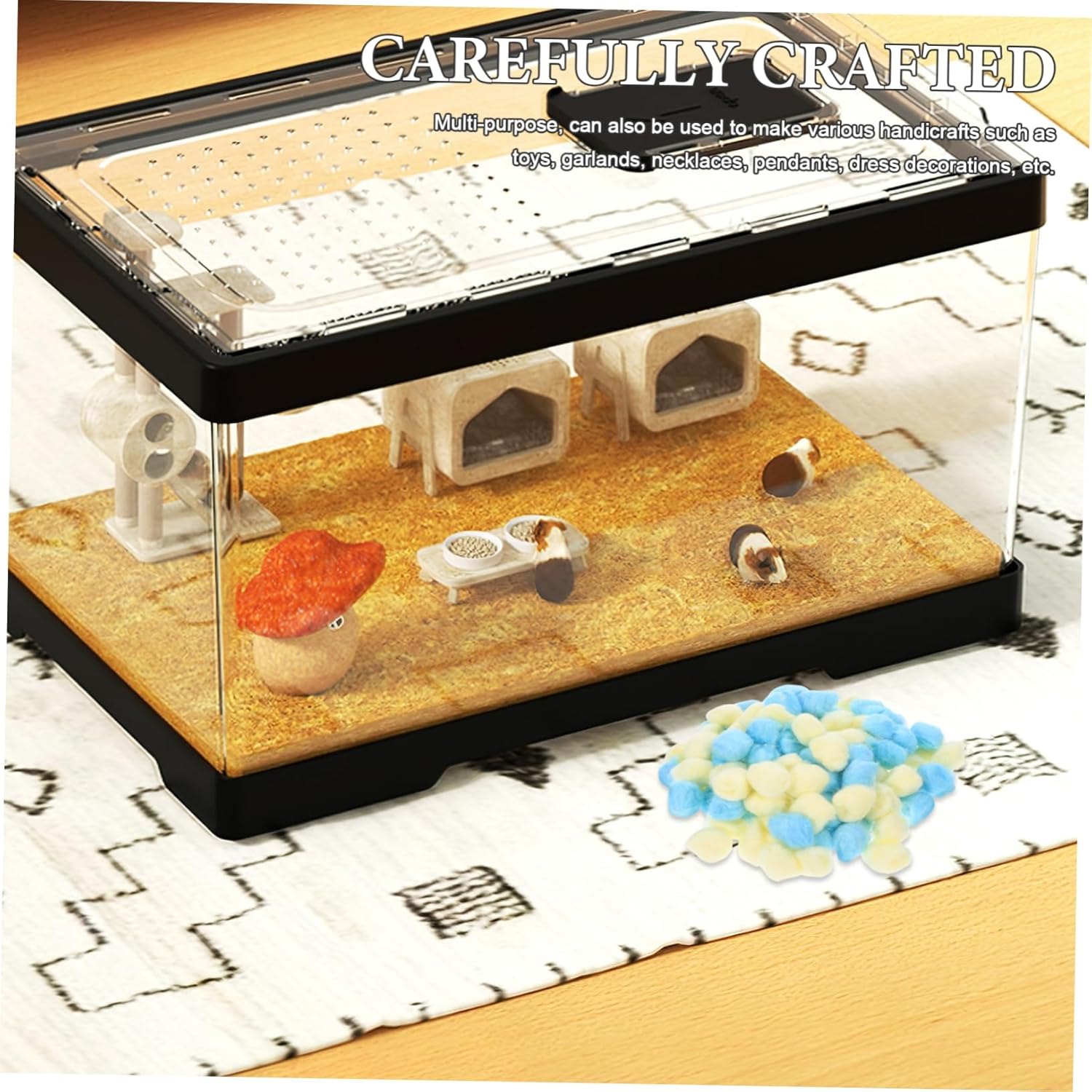 TEHAUX 500Pcs Colorful Thermal Cotton Balls Pom Poms for Crafts and Pet Toys Warm Fuzzy Balls for DIY Handicrafts and Winter image number 2