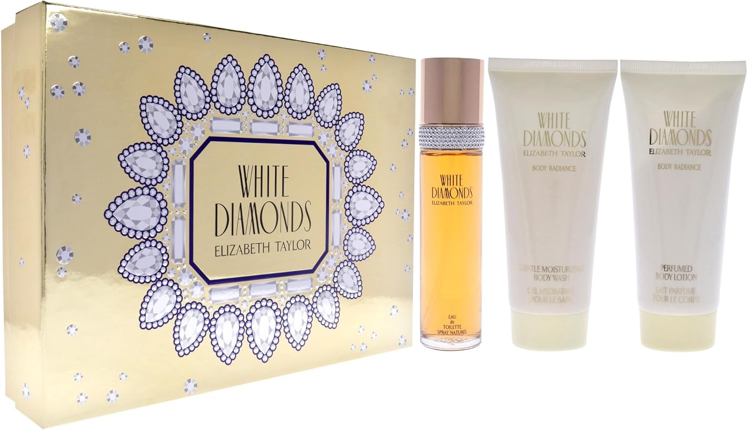 Elizabeth Taylor Gift Set - White Diamonds 3Pc for Women EDT, 300 Ml image number 1