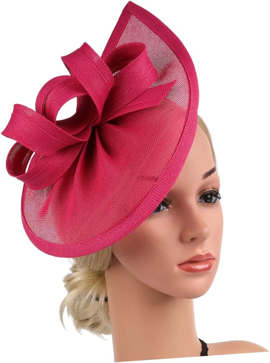 TOGEVAL Cocktail Party Hat Caps Wedding Hair Accessories for Women Hair Barrettes Floral Decorations Tea Hats for Women Wedding Decor Hair Accessories Small Hat Linen Black - As Shown image number 7