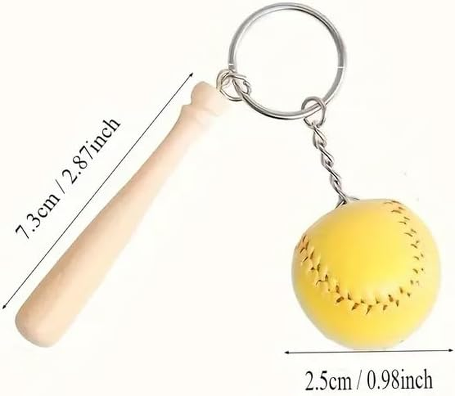 NOIAFZY 5Pcs Baseball Keychains, Acrylic round Pendant with Keyring, Sports Party Favors, DIY Jewelry Making Supplies, Craft Beads Accessories image number 6