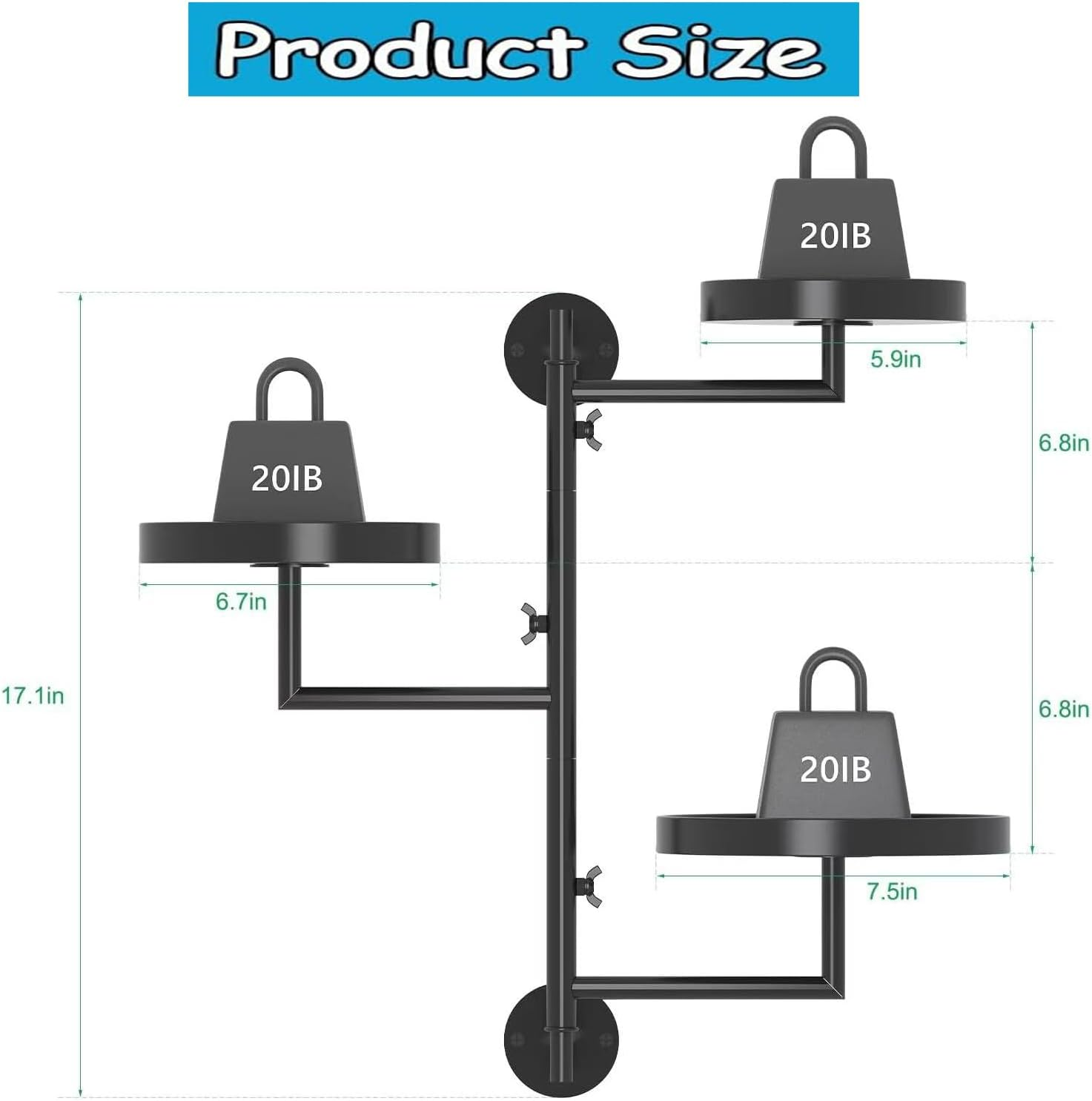 Yharnamite Rotating Plant Shelf, 3 Tier Wall Mounted Plant Holder, Window Plant Stand, Indoor Metal Floating Plants Shelf Hanger for Library, Balcony, Living Room image number 4