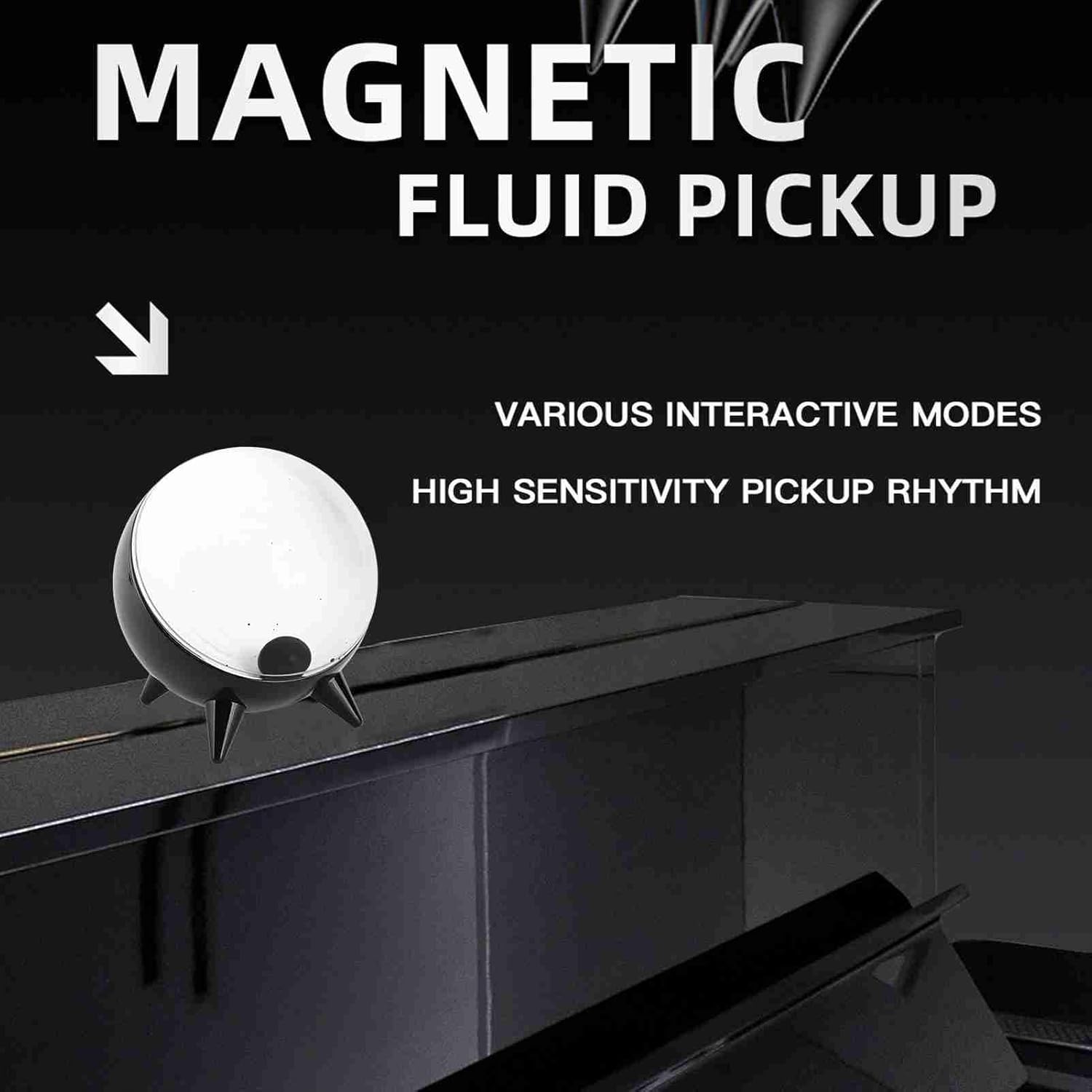 Ferrofluid Sound Visualizer, Dancing Ferrofluid with Music Rhythm, Magnetic Fluid Sound Partner, Symbiont in a Bottle, Ferrofluid Visual Music Mate Desktop Decor Gifts image number 1