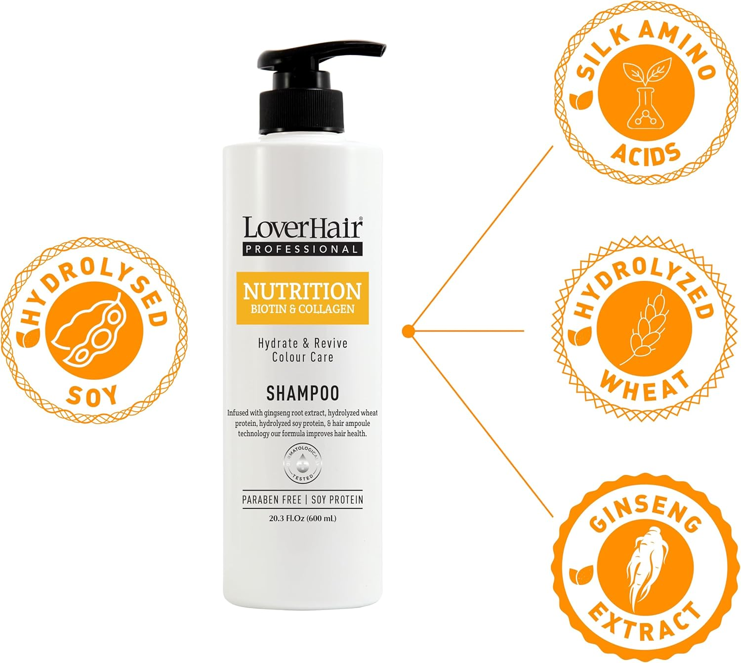 Pack of 2- Loverhair Professional Nutrition Biotin & Collagen Shampoo image number 2