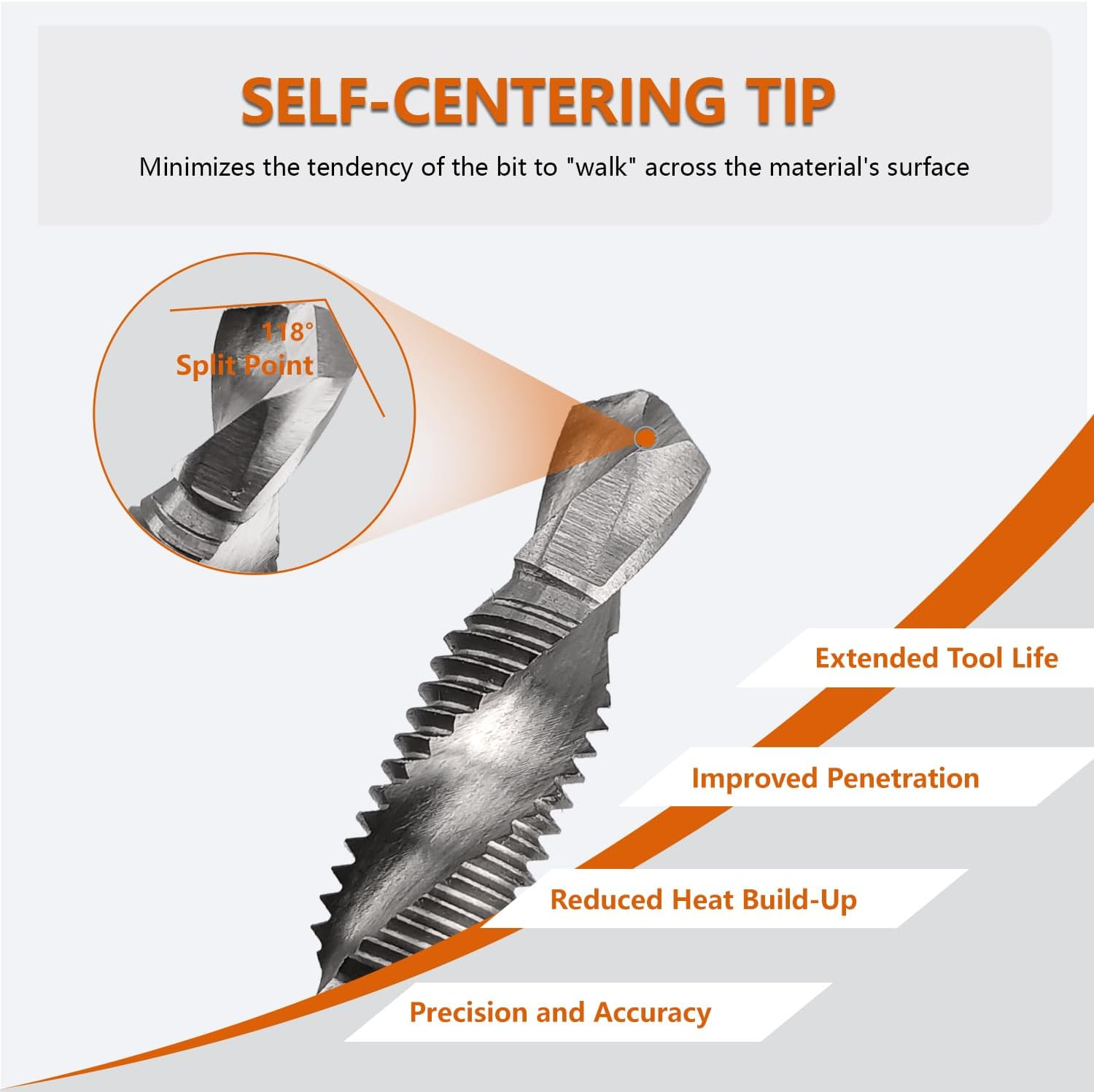 Hymnorq 6-Piece Metric Combination Drill and Tap Bit Set, HSS M3-M10, 1/4" Hex Shank 2-In-1 Drilling & Tapping Tools, Screw Threading Bit Kit for Wood, Plastic, Aluminum image number 4