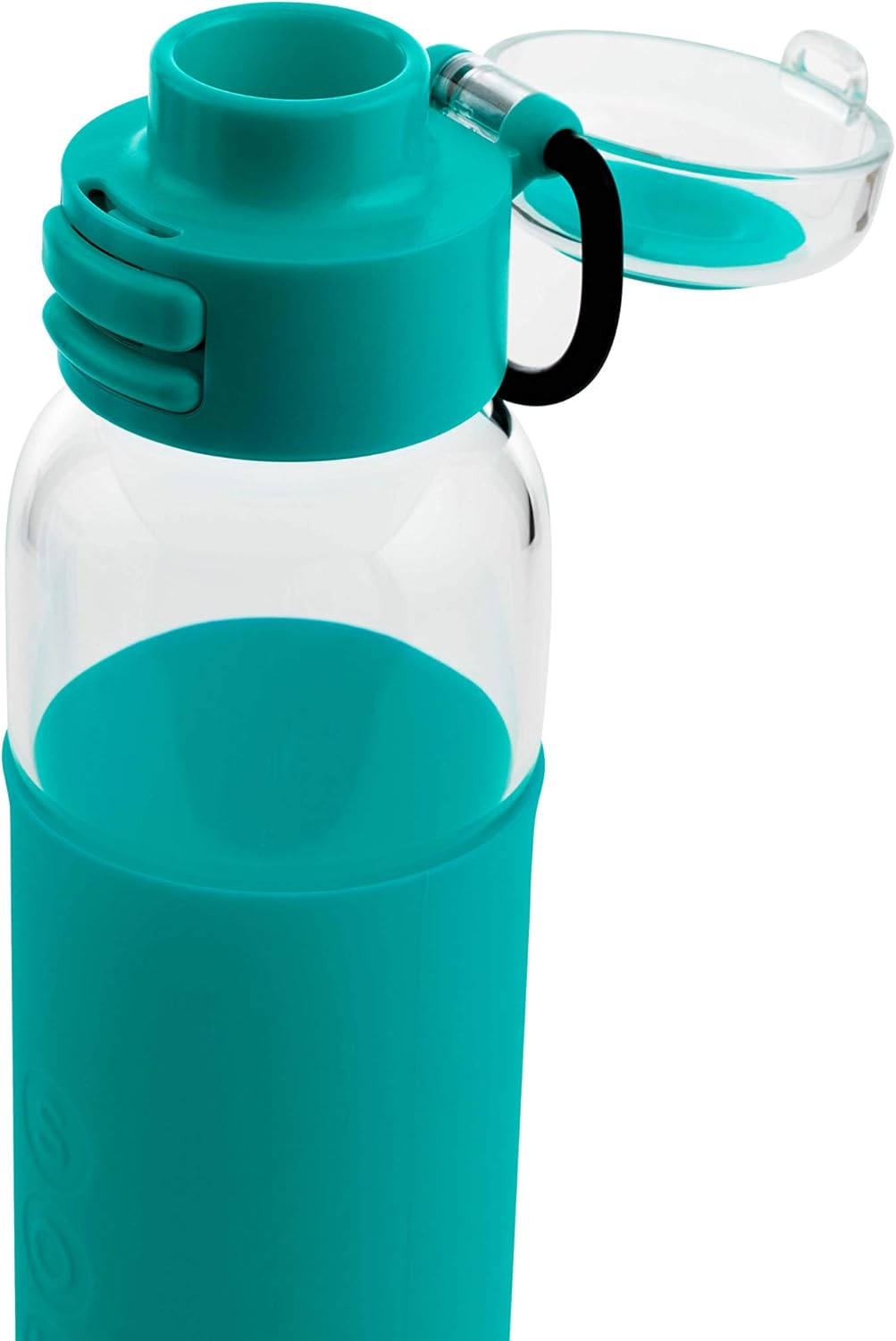 SOMA Glass Water Bottle with Silicone Sleeve, Sport Cap, 17-Ounce, Aqua image number 2