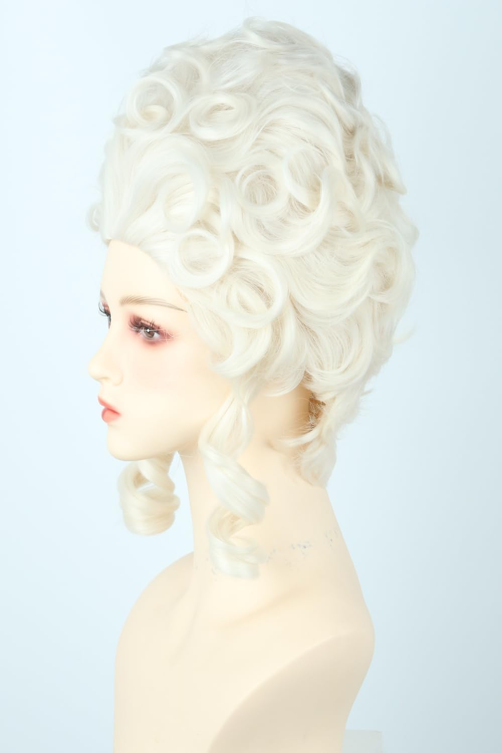 Beige 18Th Century Queen Wig Honeycomb Wig Curly Retro Wigs Halloween Cosplay Costume Wigs image number 6