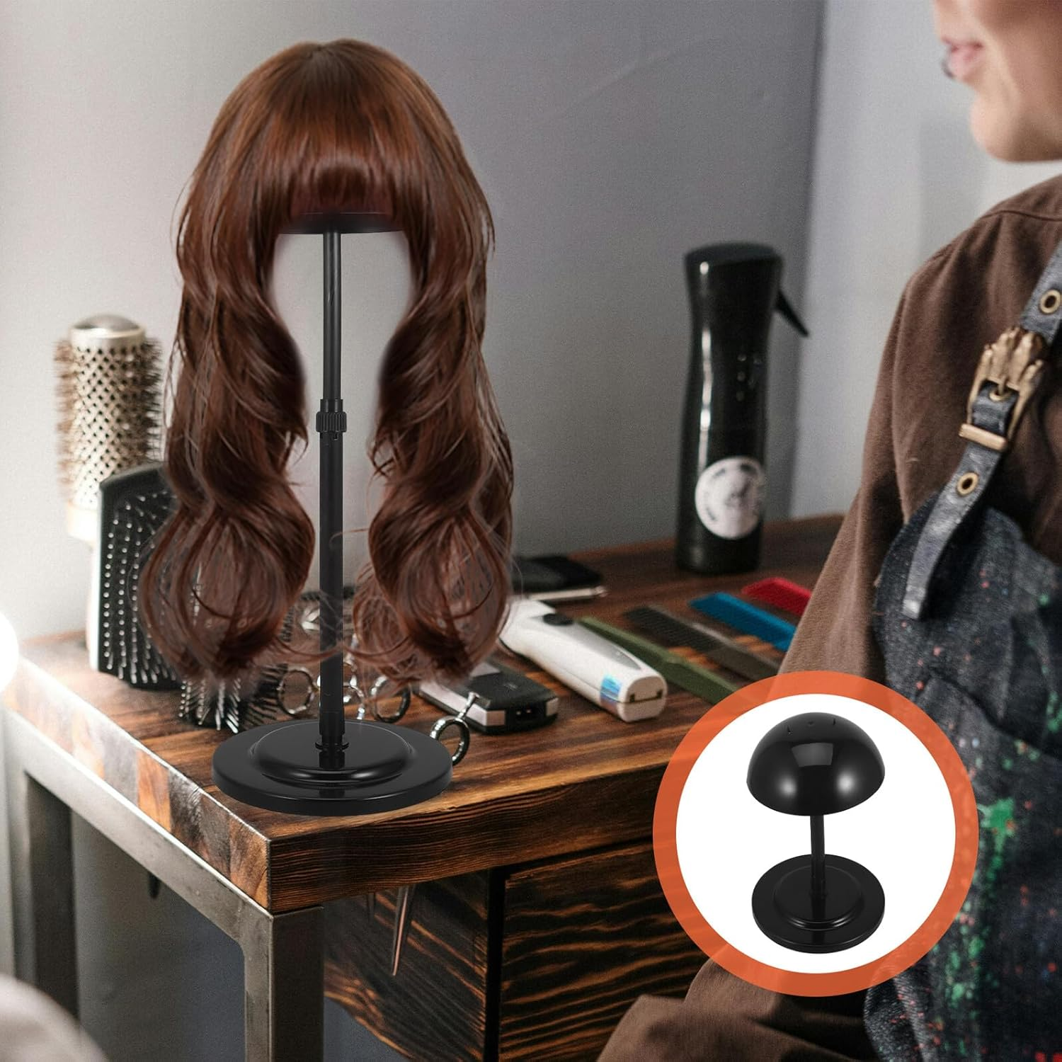 STOBAZA Wig Headband Holder Display Stand for Multiple Wigs Hat Display Stand for Storage image number 1