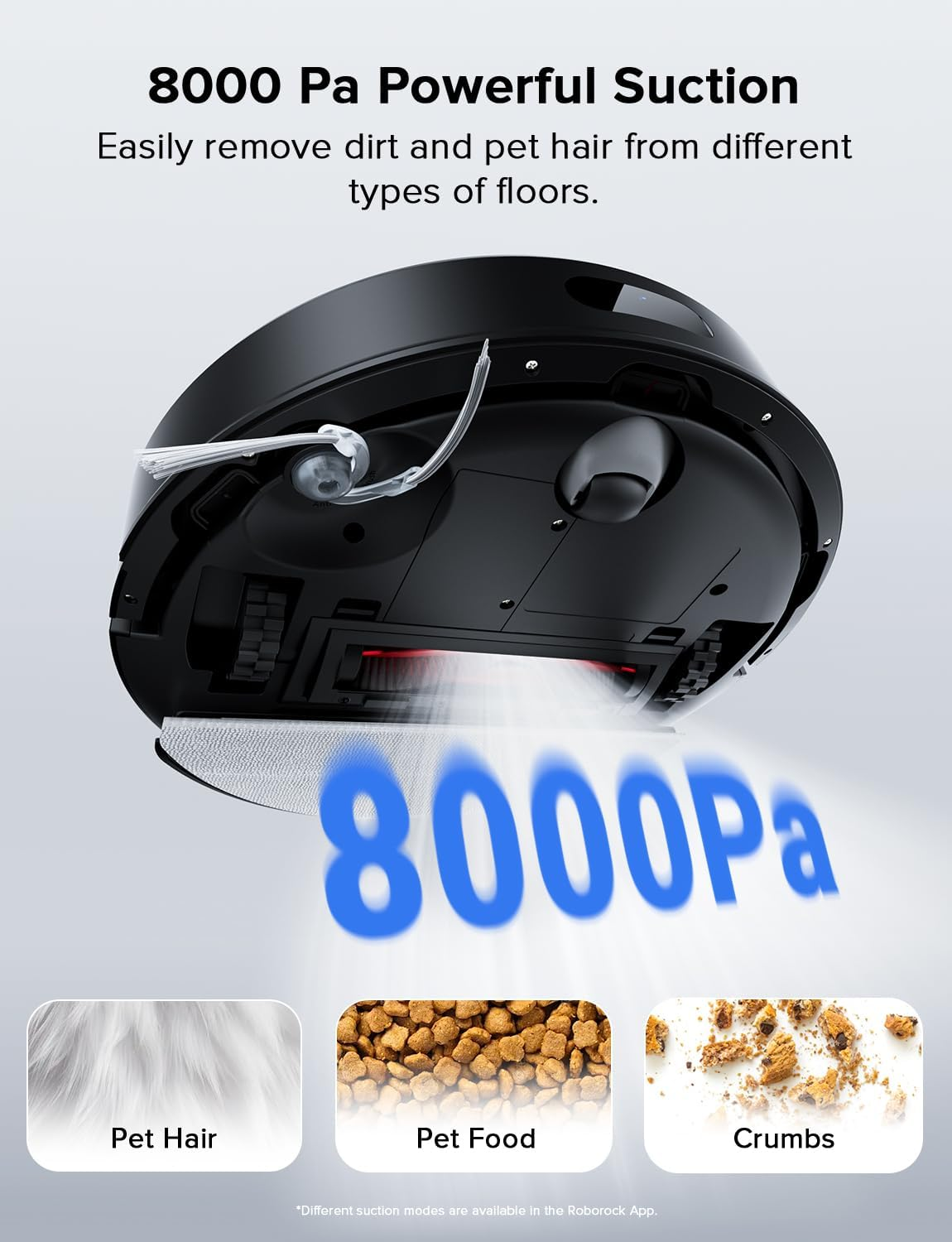 Roborock Q7B Robot Vacuum, 8000Pa Suction, Precise Obstacle Avoidance, Dual Anti-Tangle Brushes, Electric Water Tank, App-Controlled, Perfect for Pet Hair image number 4