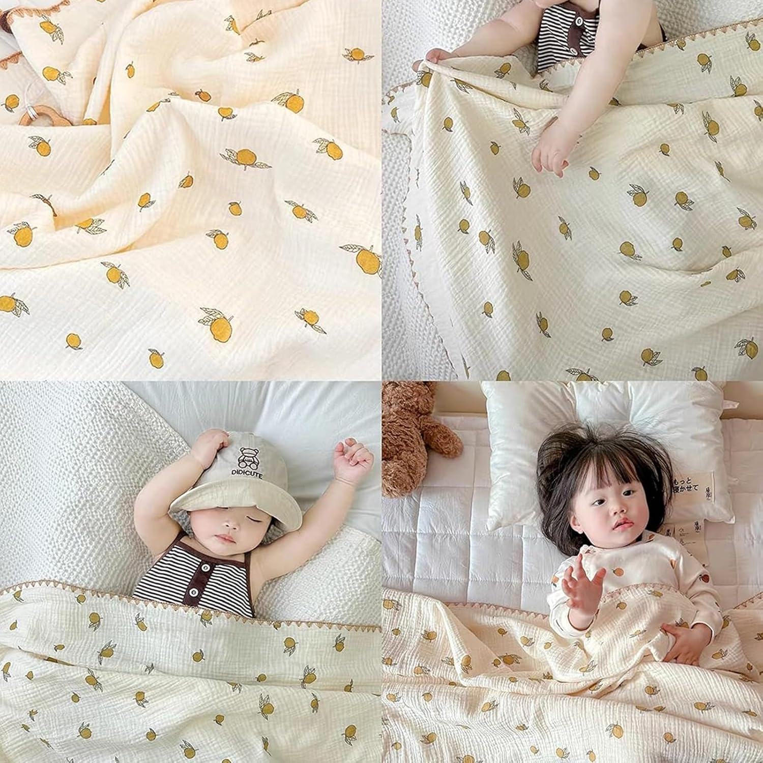 ZONEY Baby Blankets for Girls Boys,Baby Swaddle with Cotton Front and Dotted Fleece Back Double Layer, Soft Plush for Newborn Receiving Blankets,Bed Throws, Kids Quilt 40X40Inch(Green Floral) - Rabbit image number 3