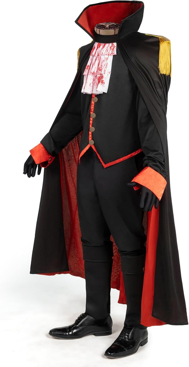 Spooktacular Creations Halloween Headless Horseman Costume, Black Headless Costume with Cape, Gloves for Halloween Party image number 2