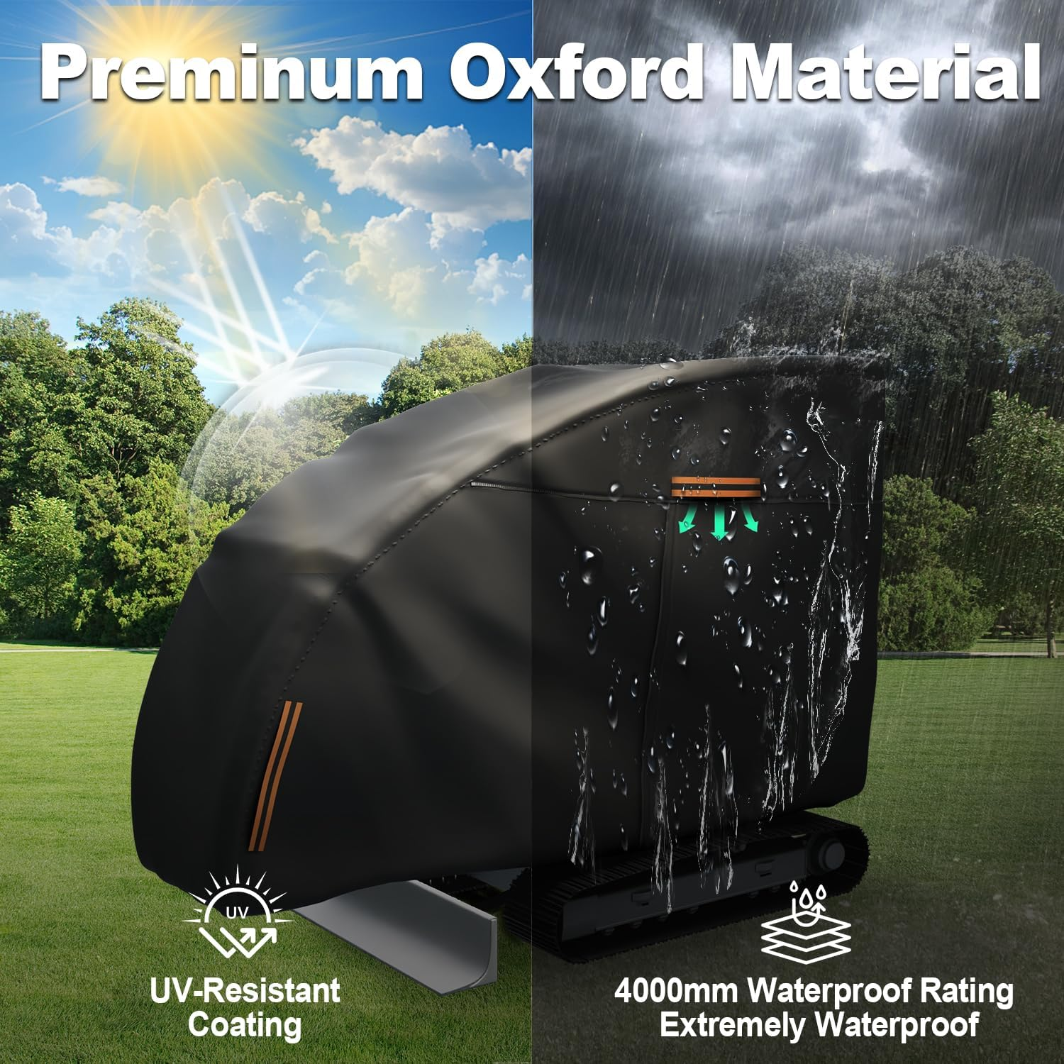 Mini Excavator Cover，Mini Excavator Covers Waterproof Heavy Duty for Bobcat/Kubota/John Deere 17 P/Takeuchi/Yanmar，600D Oxford Cloth Waterproof, UV Protection, Dustproof, Universal Cover image number 1