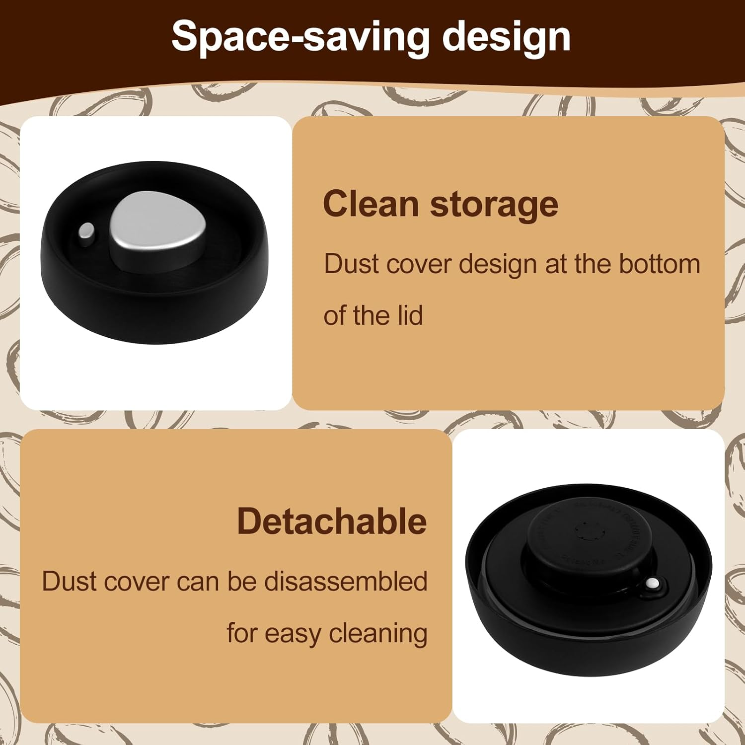 Coffee Vacuum Canister, 1.2L Stainless Steel Airtight Food Storage Container, Large Capacity Coffee Bean Container, Multi Use Coffee Canister for Coffee Bean Tea Storage image number 1