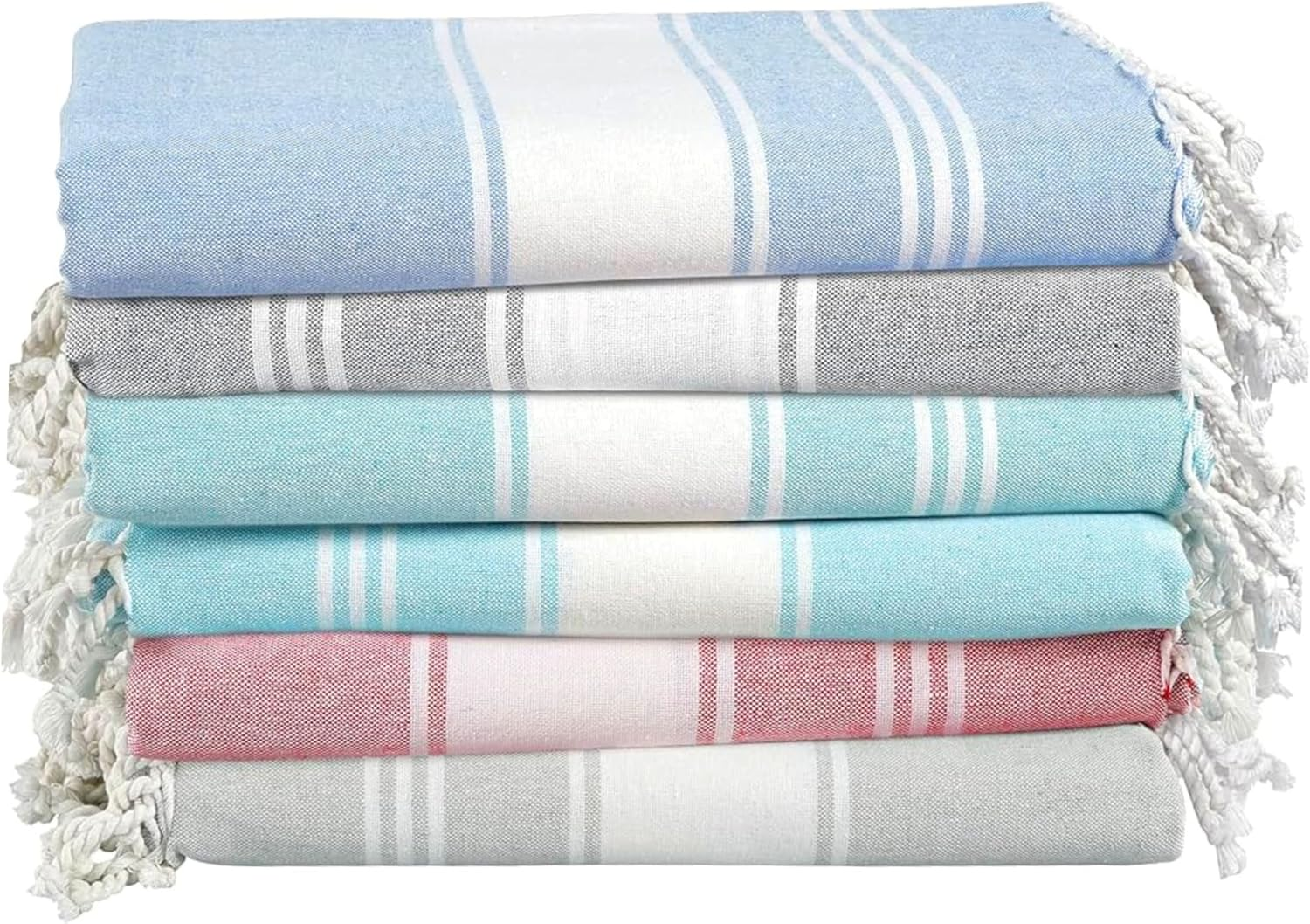 LANE LINEN Beach Towels 6 Pack, Oversized Beach Towel, Lightweight Beach Essentials for Women, Large Pool Towel, Absorbent & Quick Dry, Sand Free Beach Towel, 39"X71" - Nautical Color image number 1