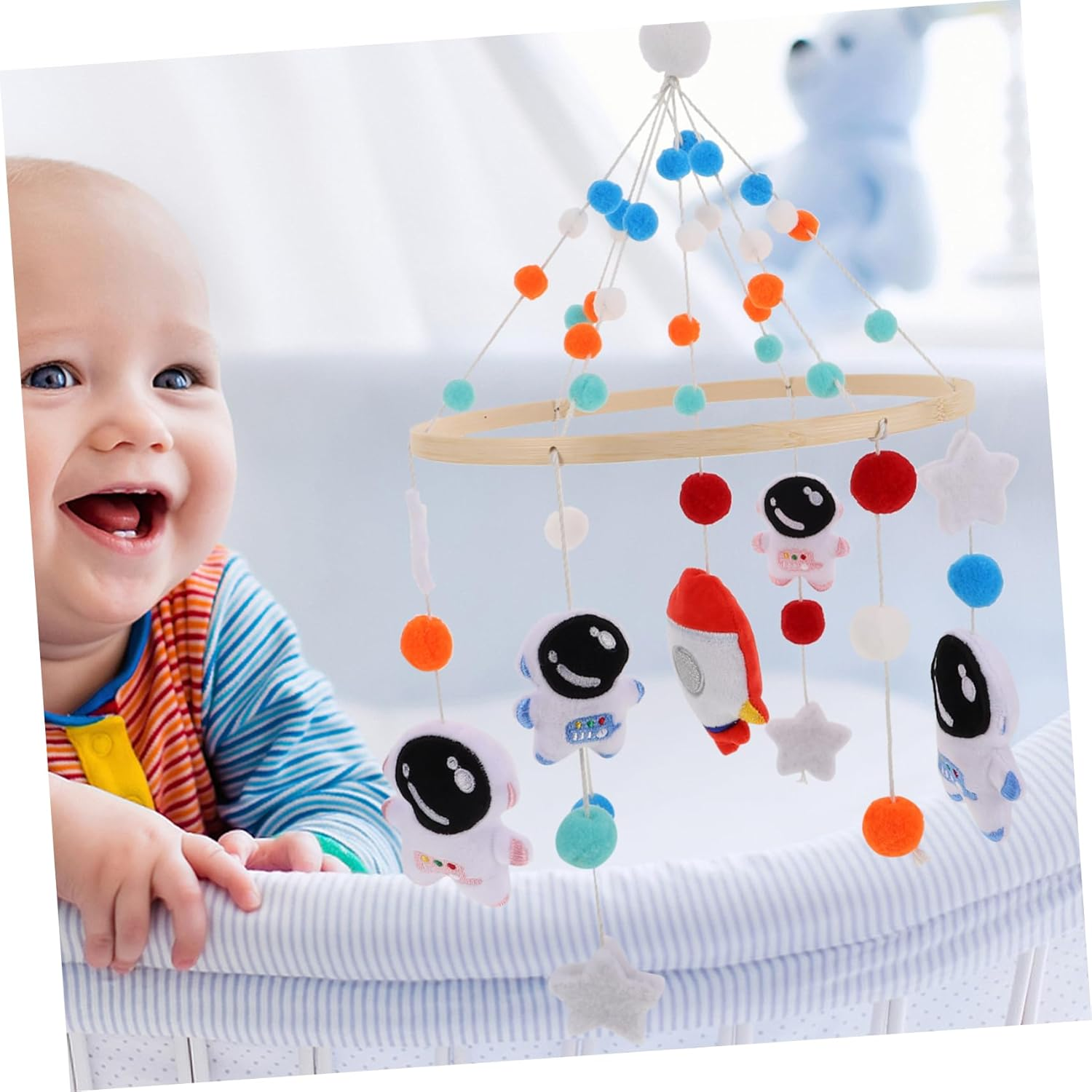 Space Nursery Mobile Astronaut Rocket Crib Hanging for Decoration for Cribs Strollers Bed Accessory for Shower image number 5