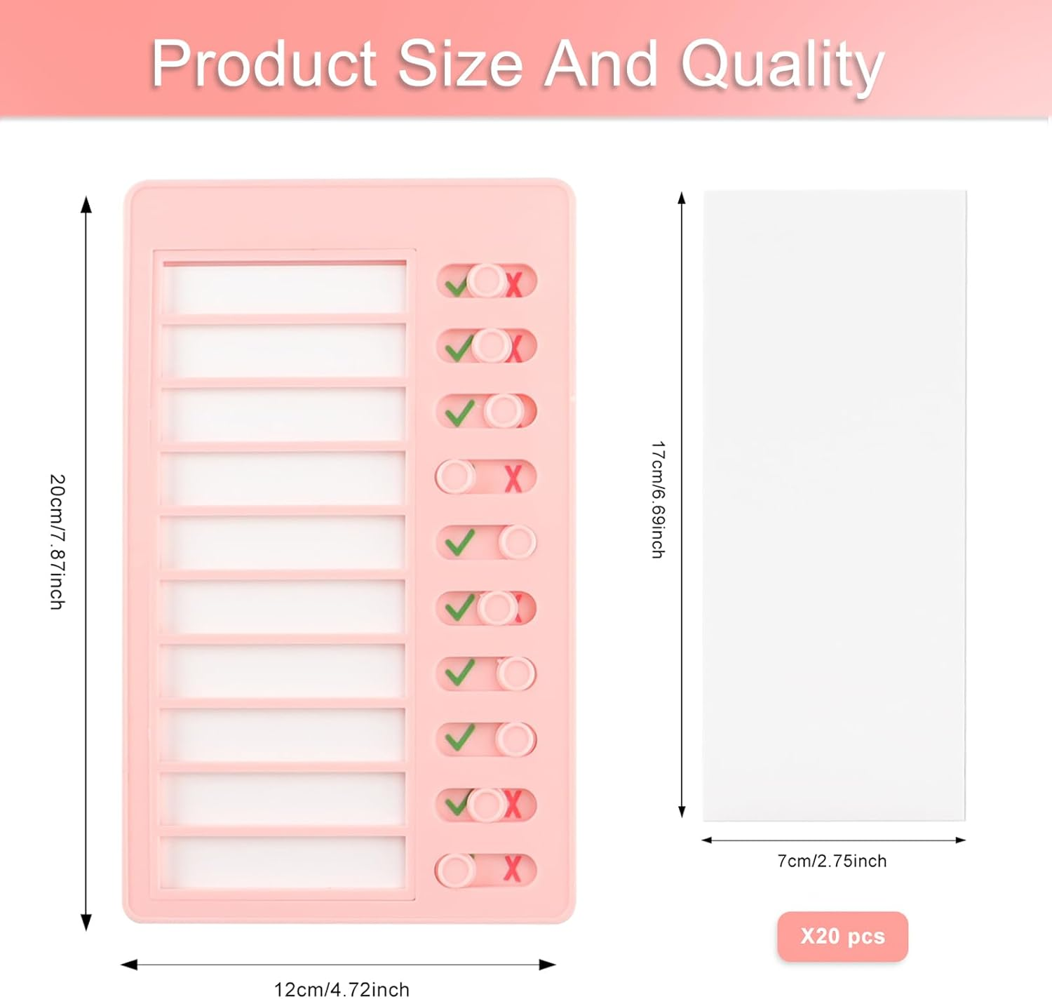 4 PCS Chore Chart for Kids，Blank to Do List Reusable，Plastic Checklist Board with 20 Detachable Cardstock,To Do Checklist for Home Routine Planning，To Do List Whiteboard，Routine Chart(4 Colour) image number 5