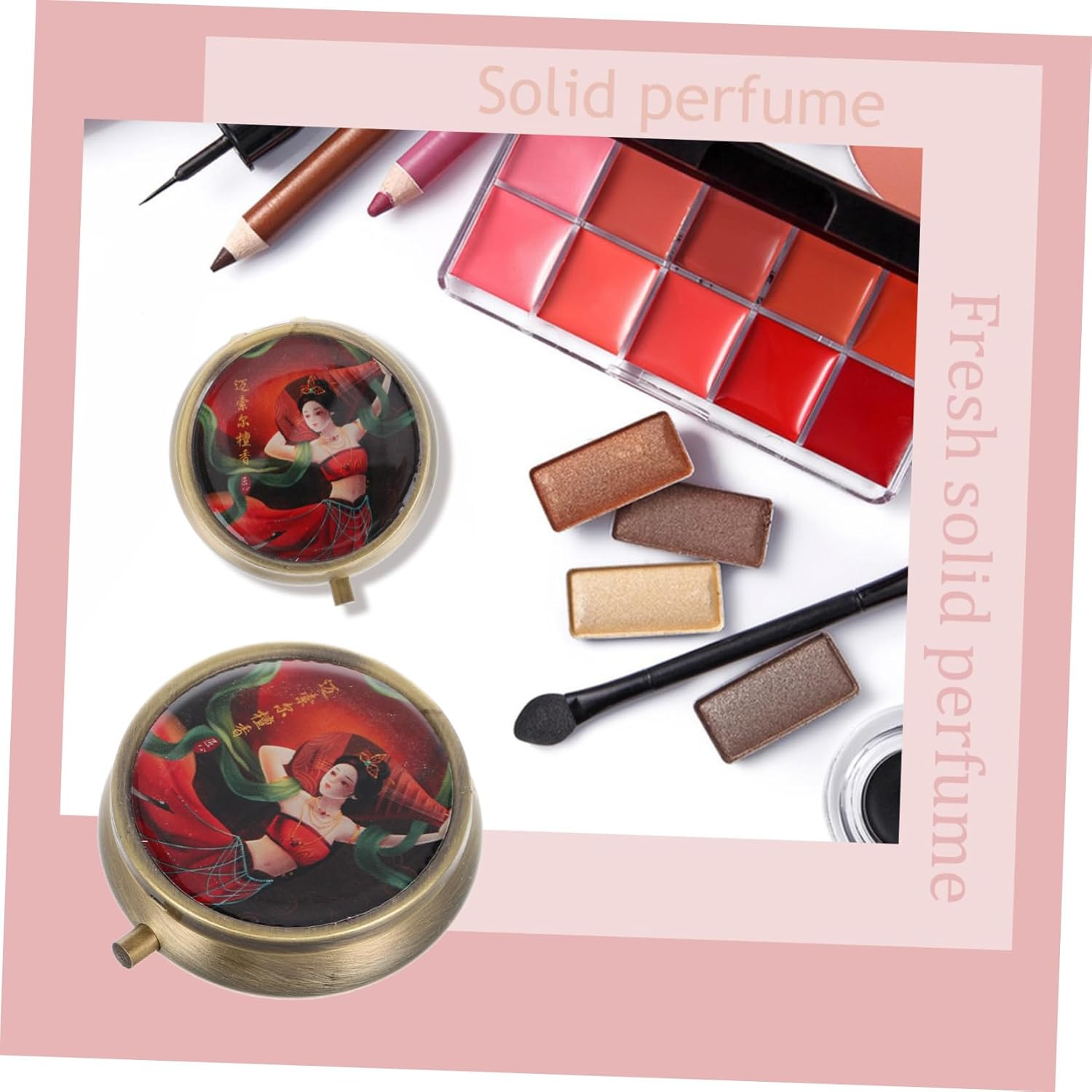 SHERCHPRY Solid Perfume Balm for Women Retro Style High Intensity Fragrance with Natural Sandalwood Scent Portable Solid Cologne for Office Date Travel Use image number 1