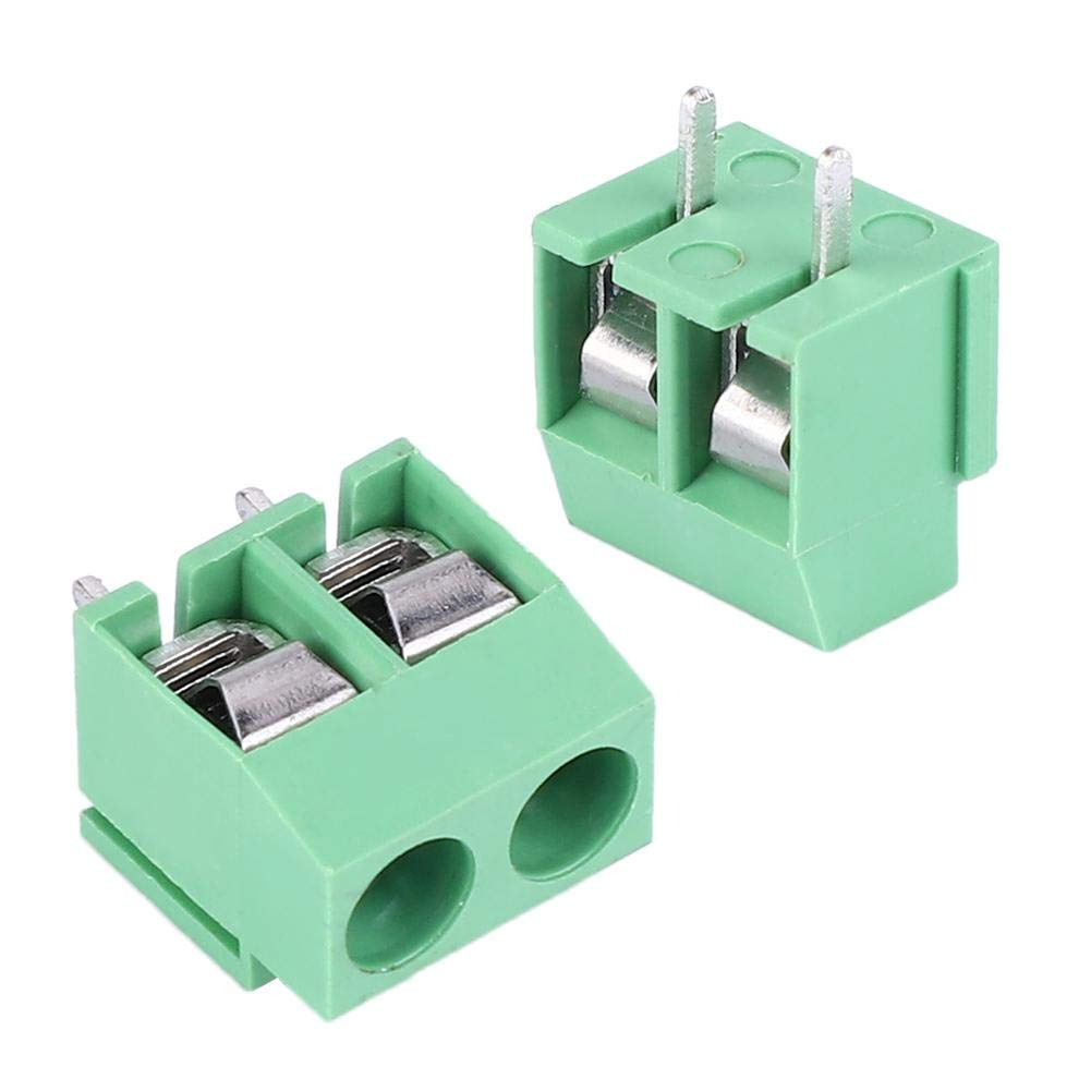 50PCS Terminal Block 2 Pin 5Mm Pitch PCB Circuit Board Mount Terminal Block 26-14AWG Wiring Connector image number 2