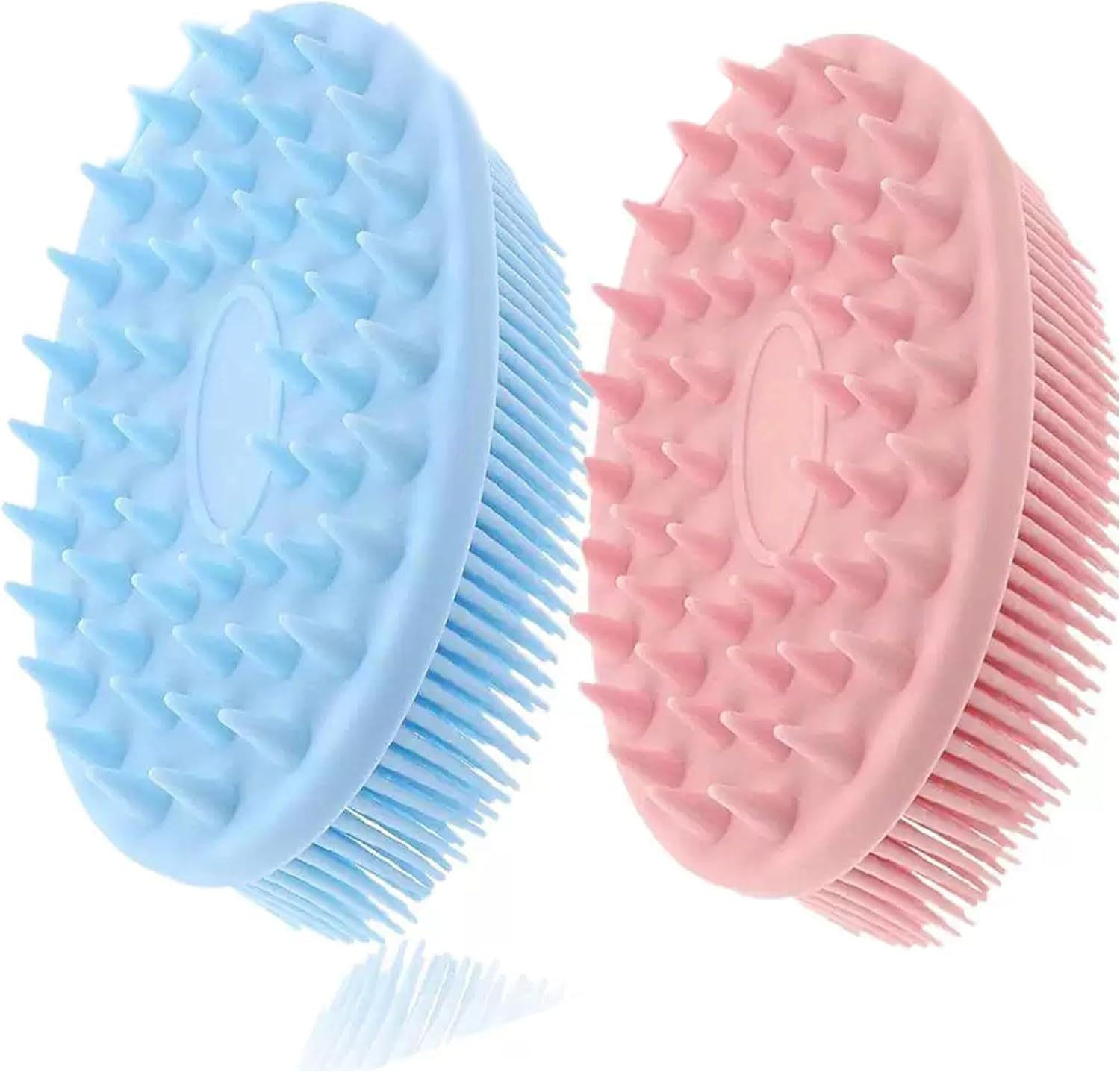 Silicone Body Scrubber, 2PCS Soft Shower Brush, Silicone Loofah with Hook, Bath and Shampoo Massage Hair Brush, Wet and Dry Body Brush for Kids, Women, Men, Adult, Pets image number 4