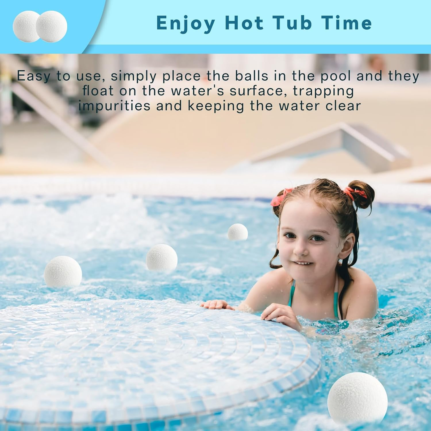 Absorber Balls of Scum for Spas Hot Tub, Reusable 3 Inch Hot Tub Absorber Ball of Scum, Washable Hot Tub Oil Spa Absorber Ball of Scum, Spa Sponge Balls for Scum Removal,White,4 Pack