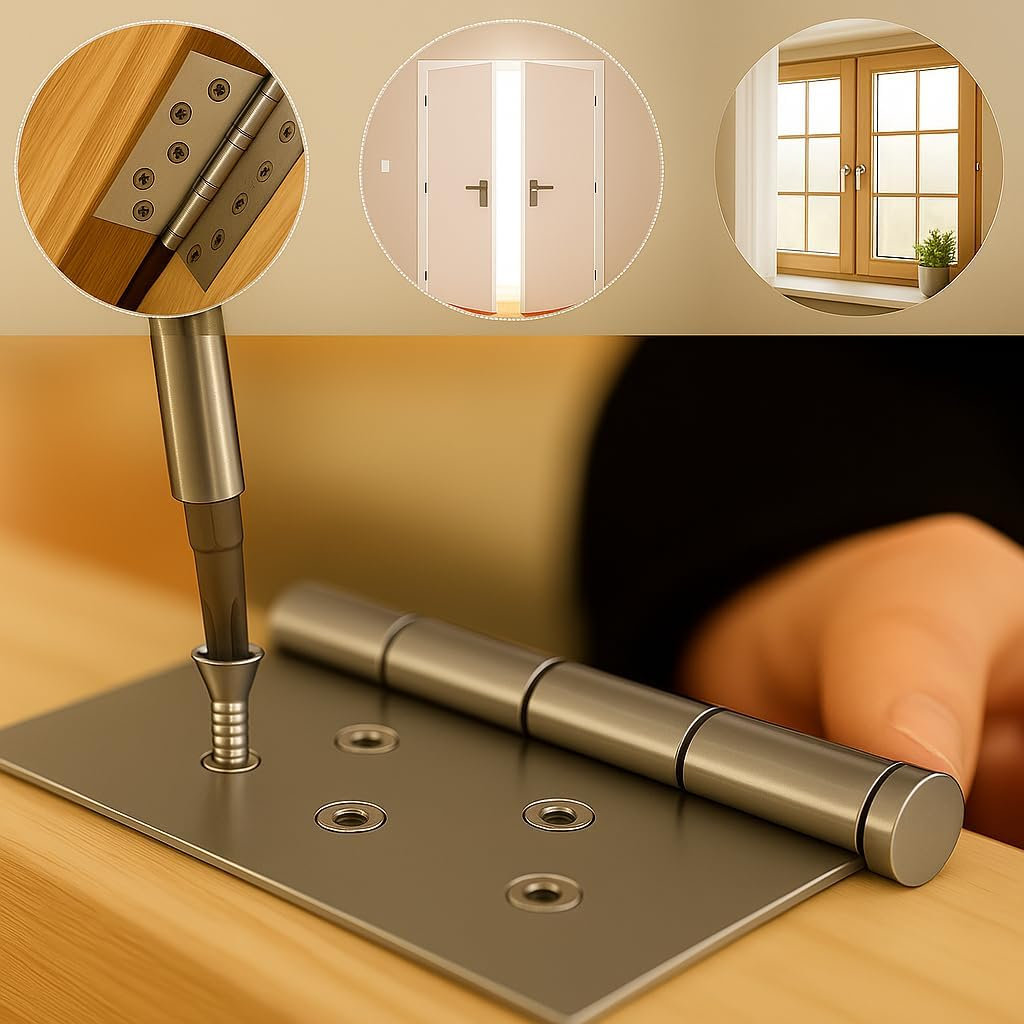 Euro Tische Folding Stainless Steel Hinges for Indoor and Outdoor Use, Piano Band Hinge for Doors, Windows and Cabinet Door, Pack of 2 (1 Pack) 125 X 73 X 2 Mm image number 4