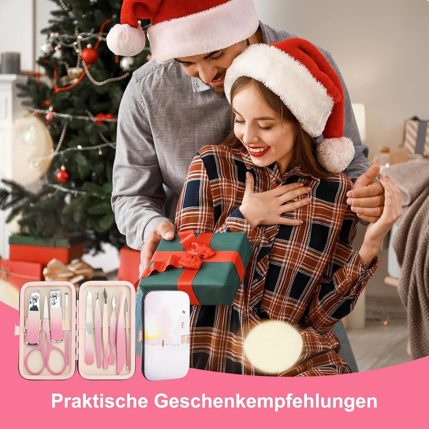 VOSSOT 10 Piece Manicure Set, Nail Clippers, Scissors, Tweezers, Nail Set, Nail Care Set, Tools, Pedicure Set, Women, Men, Toe, Finger Manicure Kit Made of Stainless Steel with Travel Case for Home image number 2