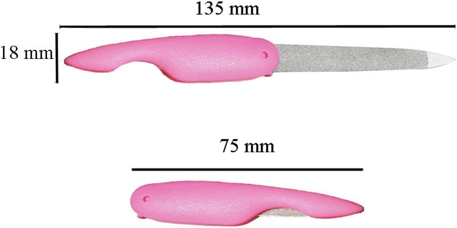 2 Pieces Double-Sided Stainless Steel Foldable Nail Files Manicure Pedicure Tools Files Folding Pocket Size Nail File for Shaping and Smoothing Finger and Toenails (Pink, Black) image number 2