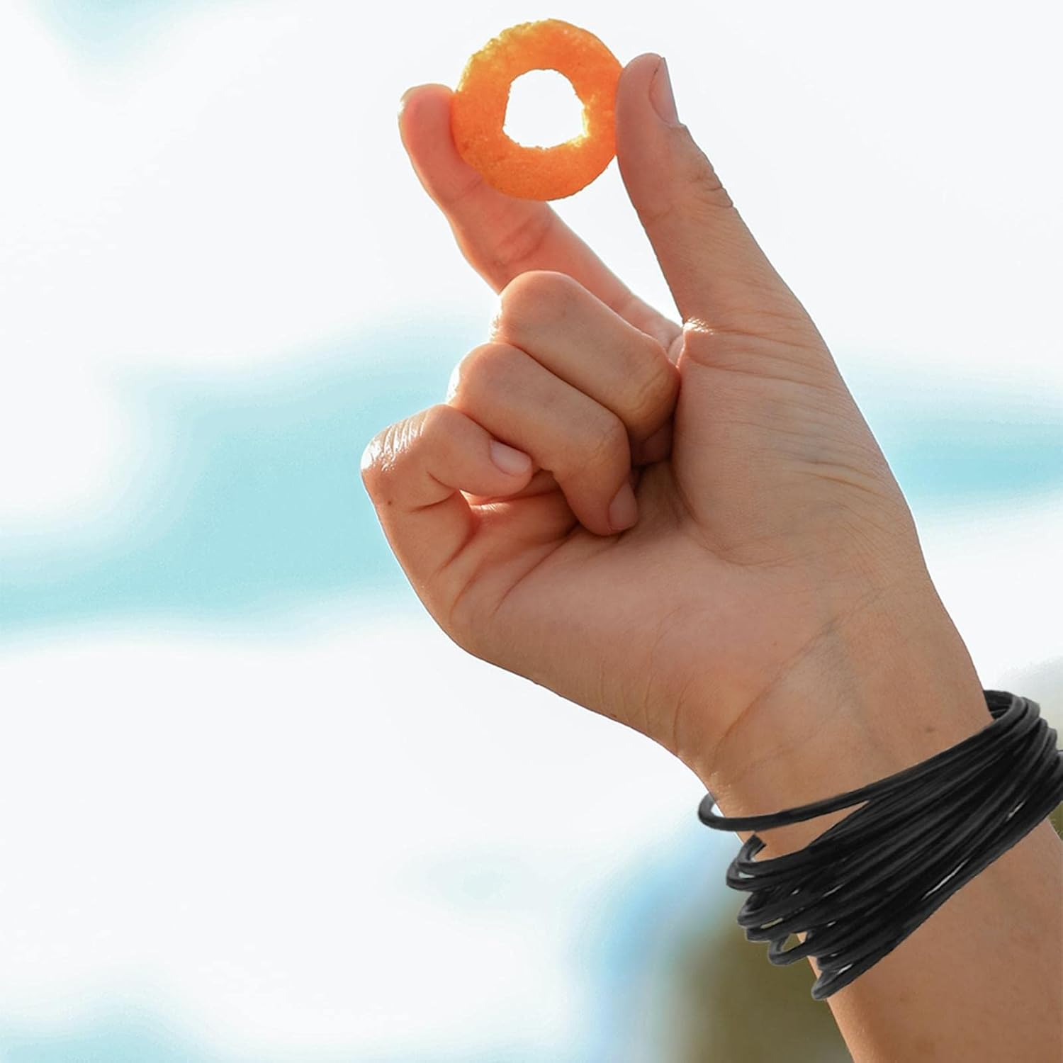 F Fityle 10Pcs Gummy Silicone Wristbands Bracelets Bands Rubber Gummies Bangles Wristbands - Black image number 2