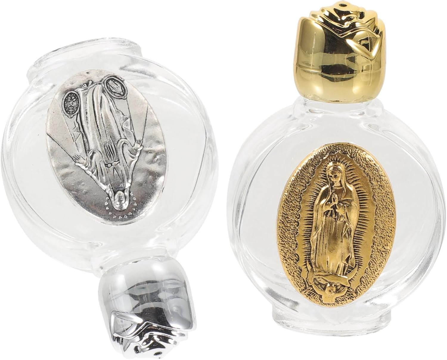 COHEALI 4Pcs Refillable Holy Water Bottle Small Glass Empty Container for Catholic Blessing Portable Use image number 1