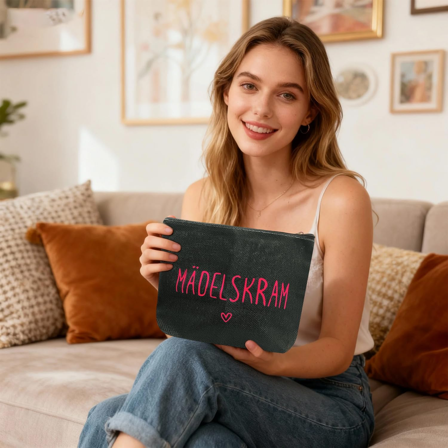 2 German Black Cosmetic Bags, Portable Storage Bags, Travel Wash Bags, Suitable for Cosmetic Finishing image number 4