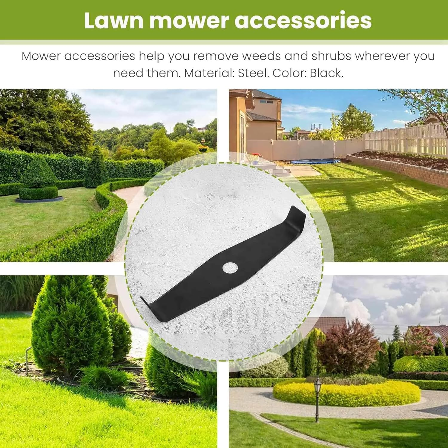 295504-0 Universal Mulching Brushcutter 2 Tooth for Stihl, Husqvarna, Mitox, Echo, Kawasaki and Other Machines, Black image number 6