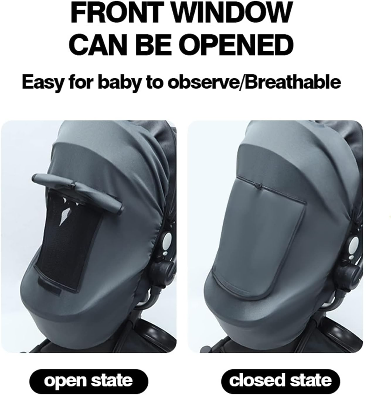 Sun Shade for Strollers, Universal Stroller Sun Protection Cover with UPF 50+ Sunshade UV Block for Baby (Black) image number 5