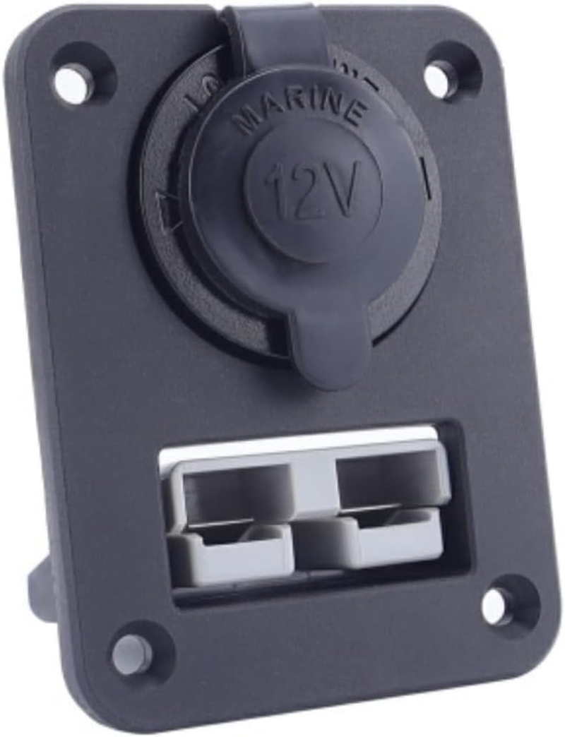 2Pcs 50A Plug Mounting Panel for Anderson SB50 Series Connectors, Anderson Flush Mount Recessed Plate with 12V Power Outlet C-Igarette Lighter Baser for RV Car Boat Marine image number 6
