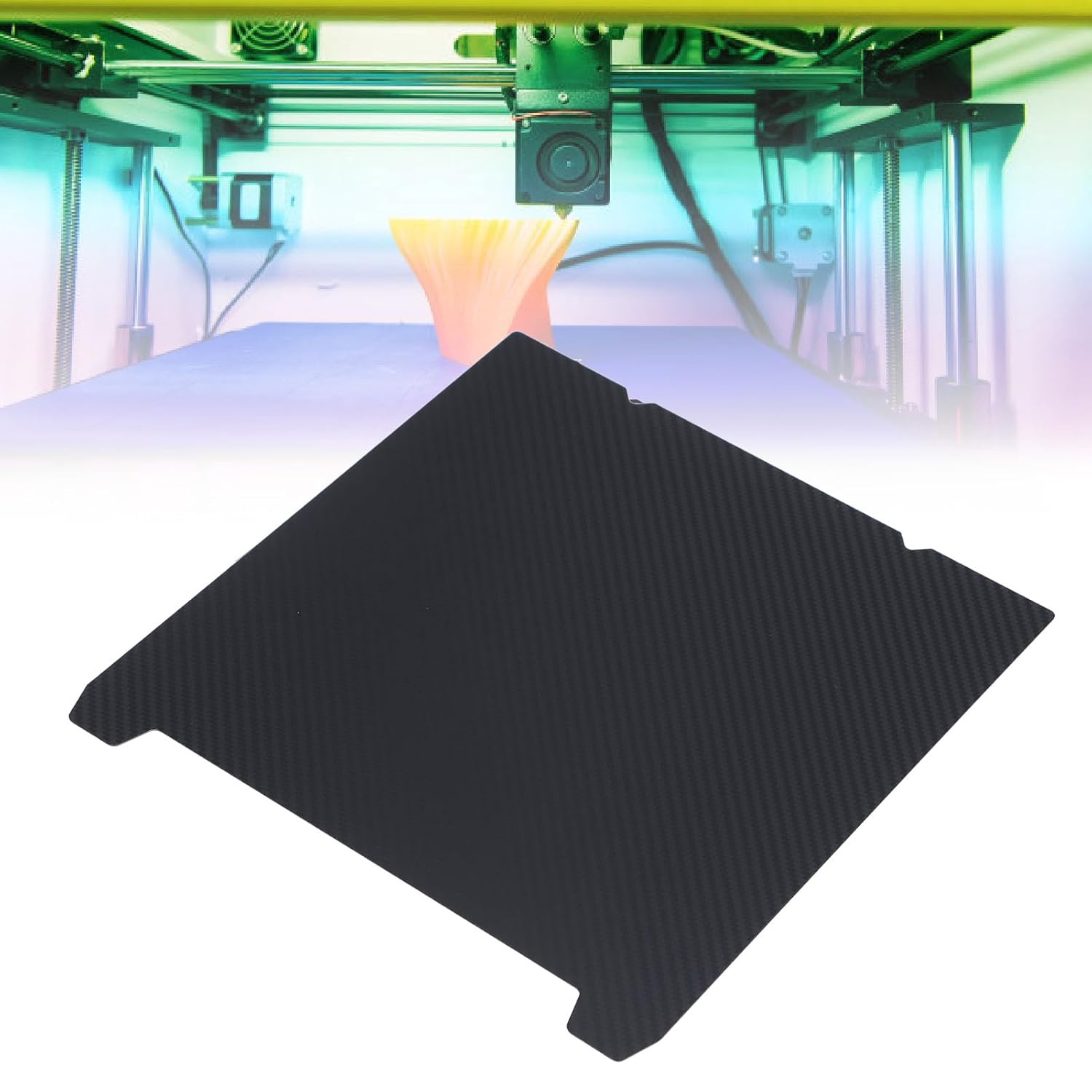 Double Sided Build Plate for Ender 3 S1 S1 Pro, 235X235Mm PEI Coating PET Carbon Fiber Print Bed, 3D Printing Platform Flexible 3D Printer Bed Platform image number 2