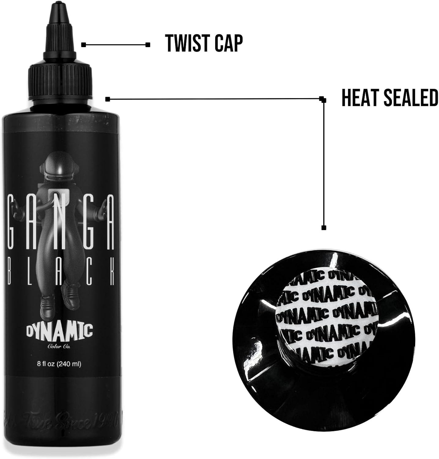 Dynamic Color Co - Ganga Black Tattoo Ink, 8Oz Bottle REACH Compliant for European Regulations - Superior Black Ink Made in USA image number 5