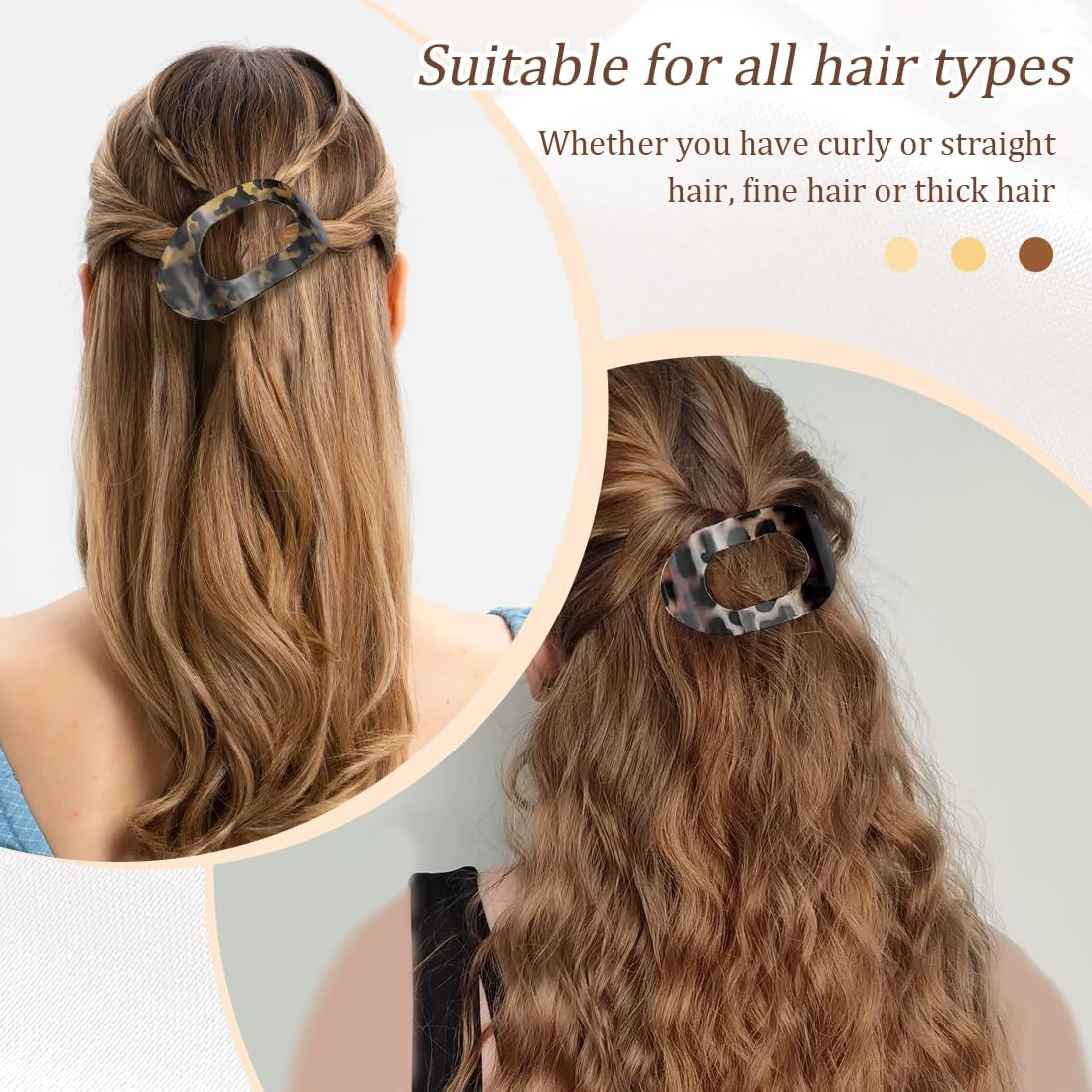 IKOPFLN Pack of 4 Volume Hair Clips, Flat Claw Clip, Hair Clips, Women'S Thin Hair, Hair Clips, Women'S Hair Accessories, Women'S