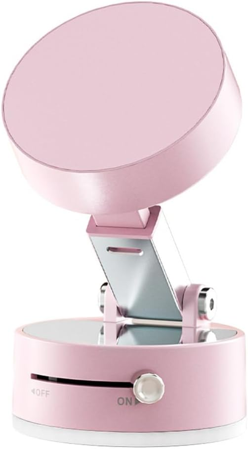 Foldable Vacuum Suction Magnetic Phone Holder,360&deg; Swivel Car Mount with Strong Electric Suction, Hands-Free for Car, Gym, Mirror & Kitchen,Pink