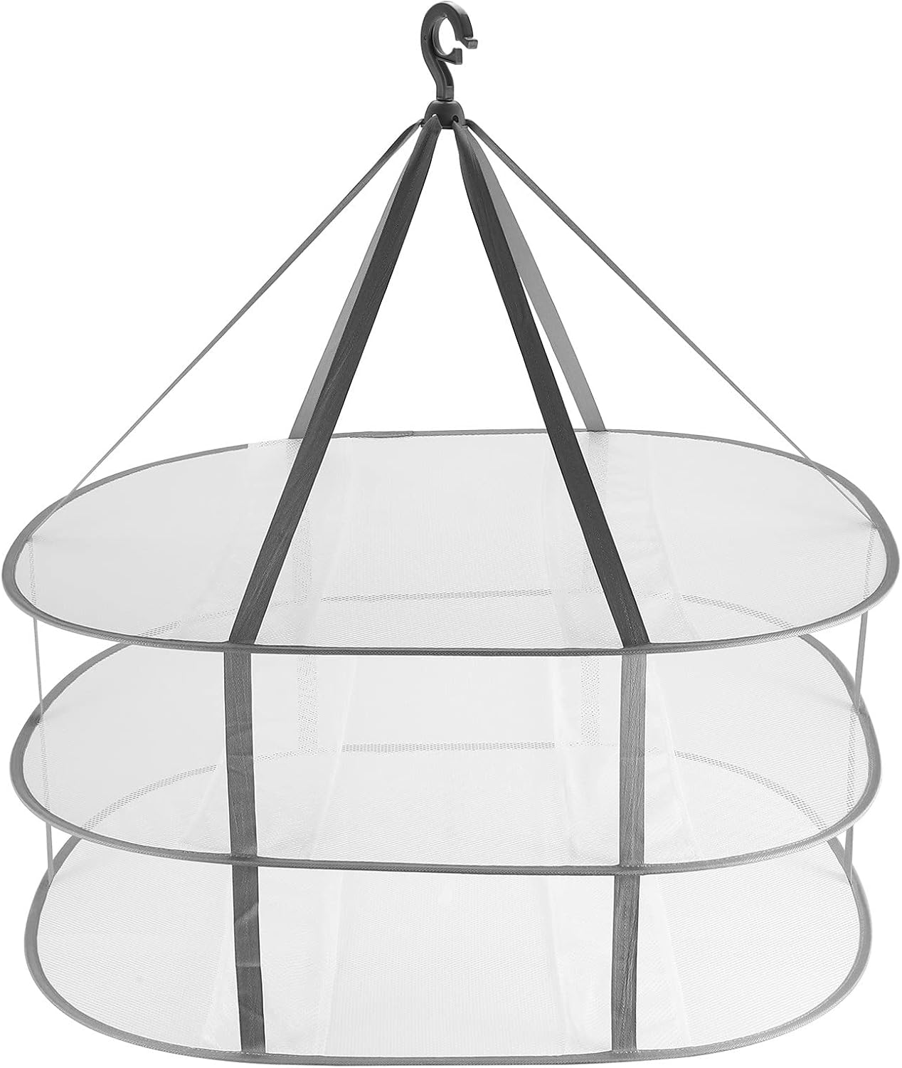 Qeunrtiy 3-Tier Sweater Drying Rack Hanging Clothes Hanging Dryer Laundry Mesh Drying Rack, Foldable Clothing Dryer Racks image number 4