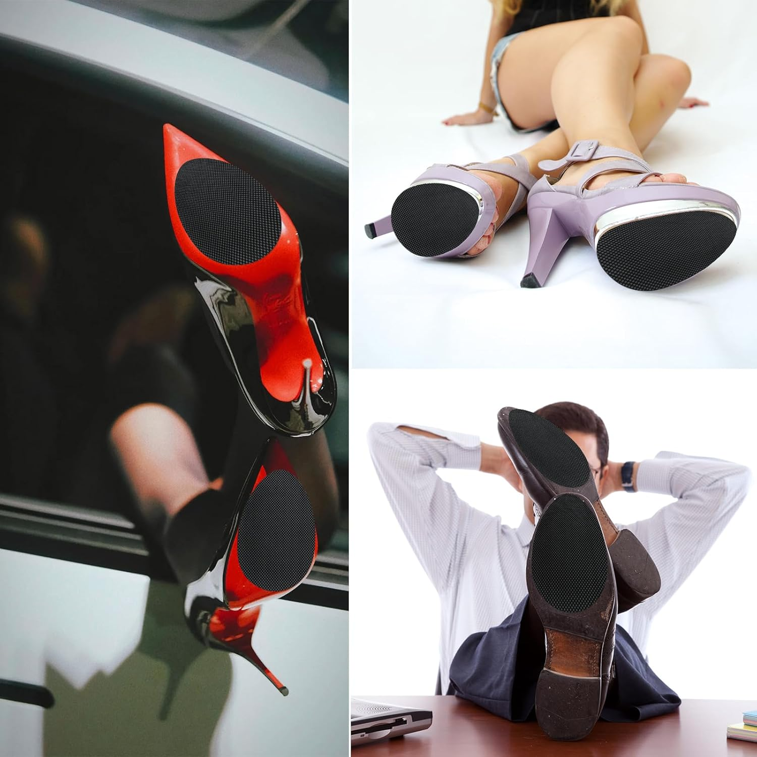 Anti-Slip Shoe Pads 8 PCS, Heel Grips, Shoe Stickers for High Heels & Shoes, Durable Self-Adhesive Grip Pads for Sole Protection (4 Pairs) image number 3