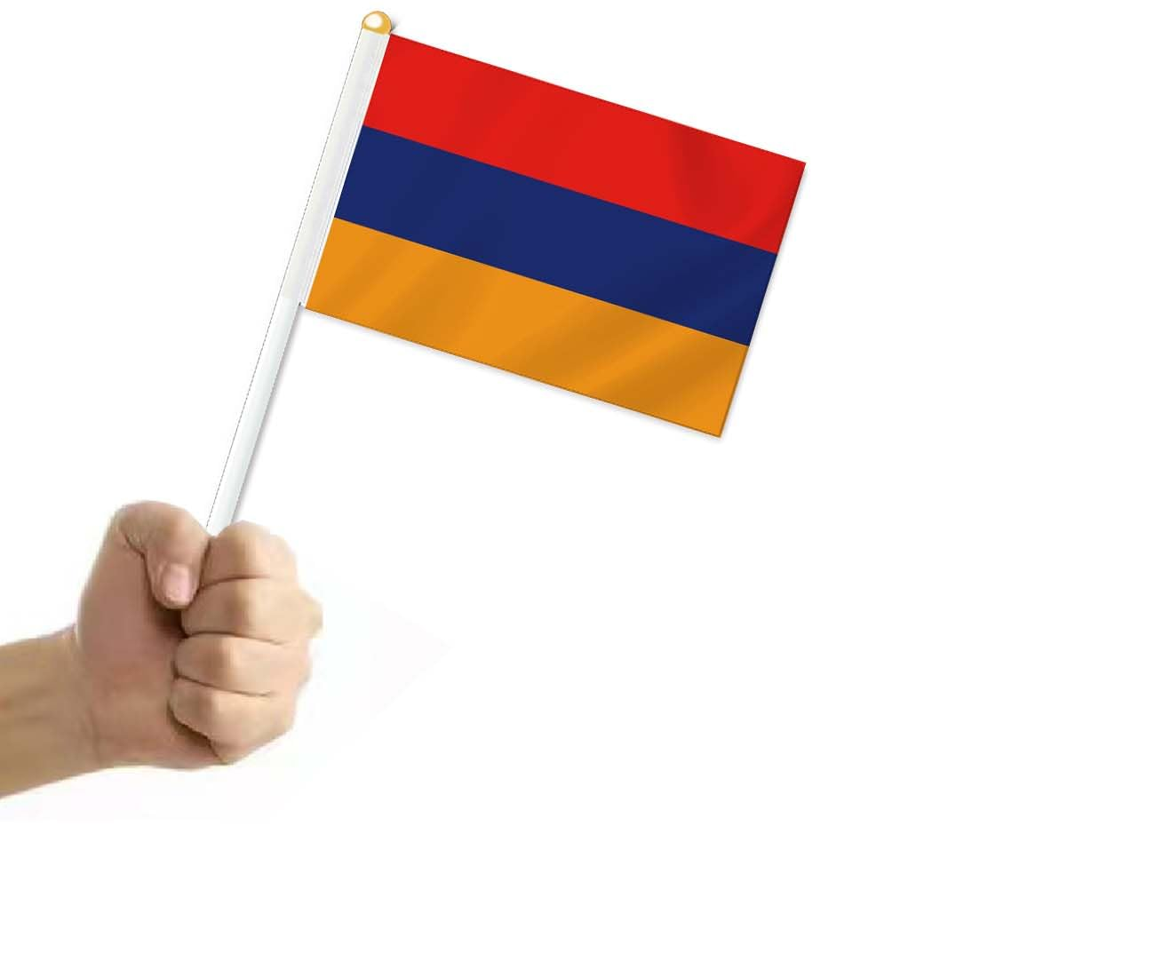 10 PCS Armenia Handheld Small Flag, Armenians Hand Held Mini Decor Decoration Banner image number 2