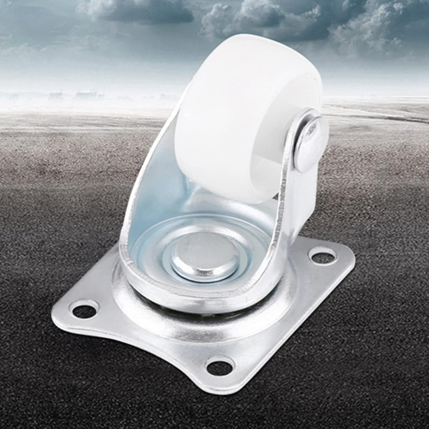 4Pcs Swivel Caster Wheels, Zinc Plated Iron Roller Wheel, Heavy Duty Universal Flat Casters for Desks, Chairs, Small Trolleys, Luggage Cases image number 6