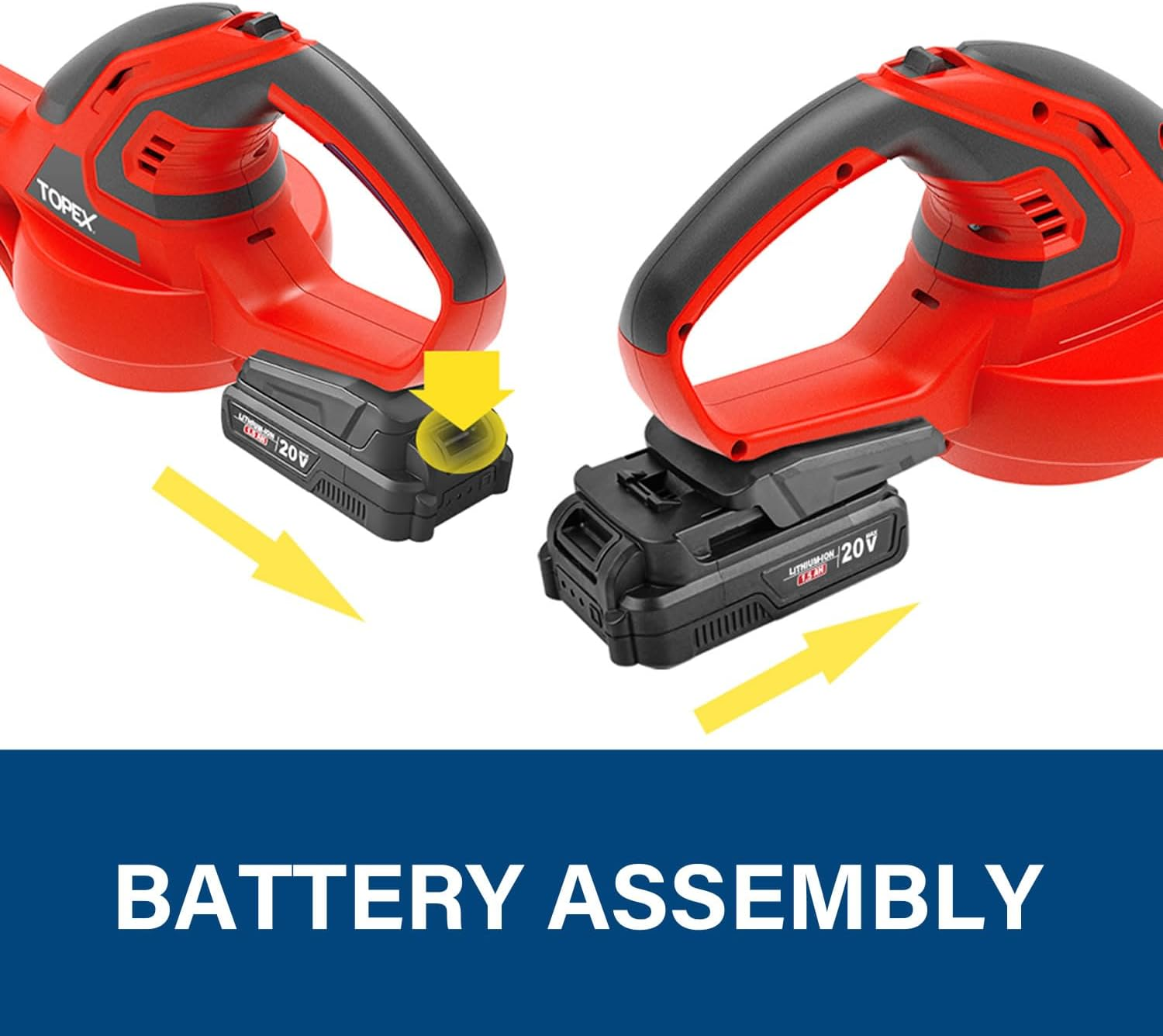 TOPEX 20V Cordless Blower and Hedge Trimmer Combo Kit W/Battery image number 5