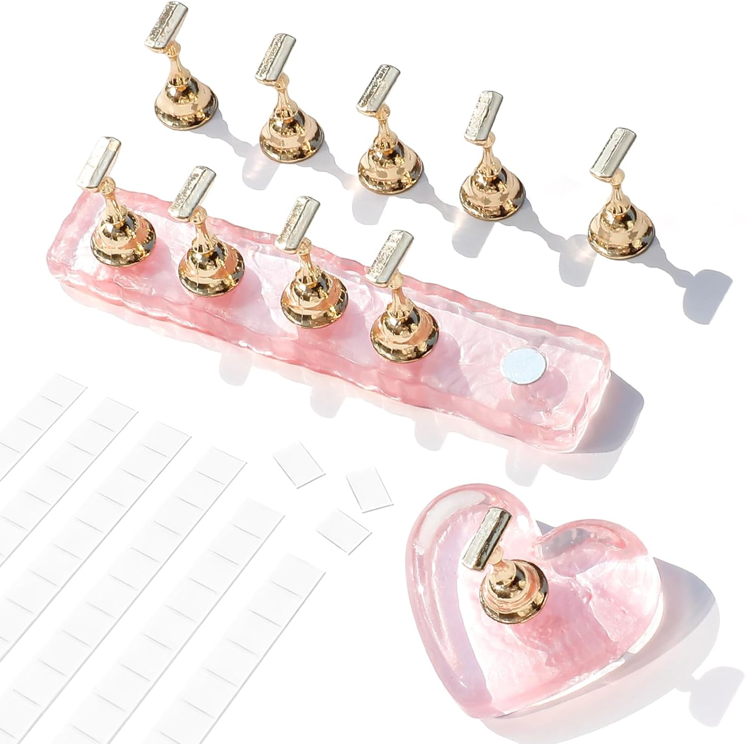 BQAN Nail Stand for Press Ons Acrylic Nail Holder for Painting Nails, Nail Practice Tools with Reusable Putty - Nail Tech Must Haves Nail Supplies for Homes and Salons (Pink) image number 1