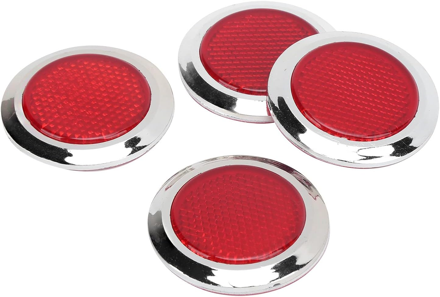 Red Reflective Stickers for Cars Motorcycles 4PCS ABS round Reflectors with Strong Adhesive for Night Driving