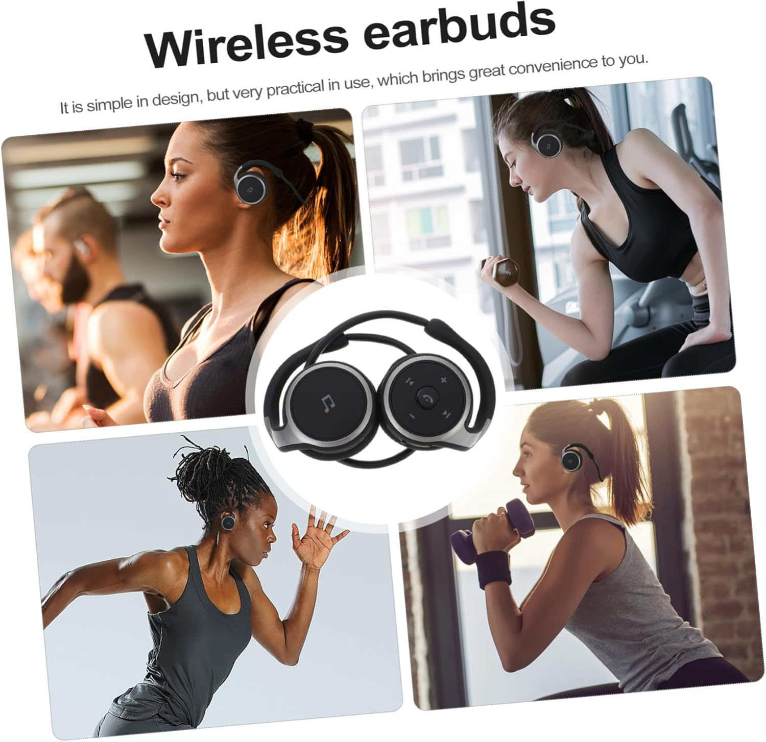 Gatuida Wireless Ear Hook Headphones Sports Earbuds with Volume Control Ergonomic Design for Running and Exercise Comfortable Fit with Glasses Compact Black Wireless Headset for Outdoor image number 4